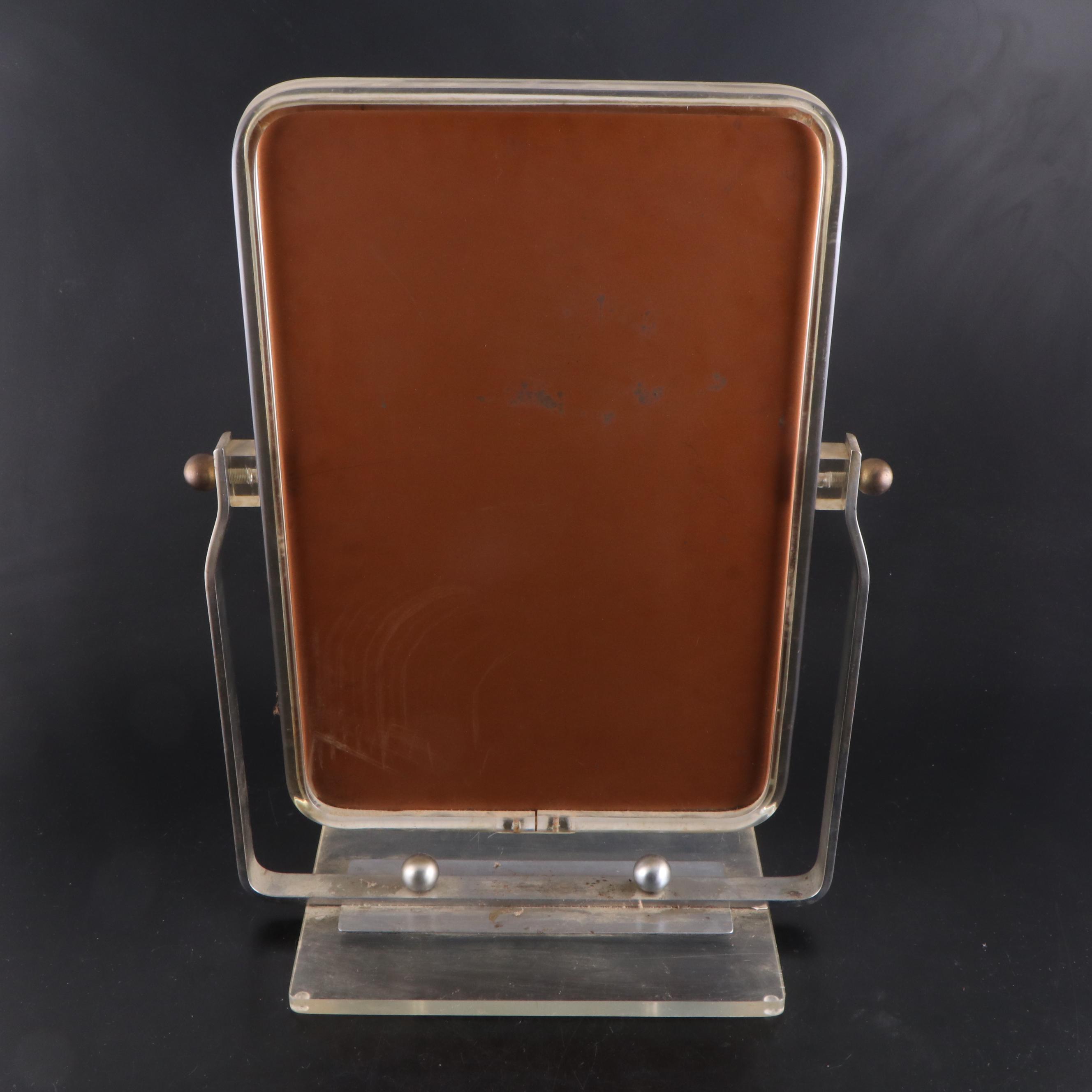 Acrylic Trimmed Pivot Vanity Mirror and Towel Bar