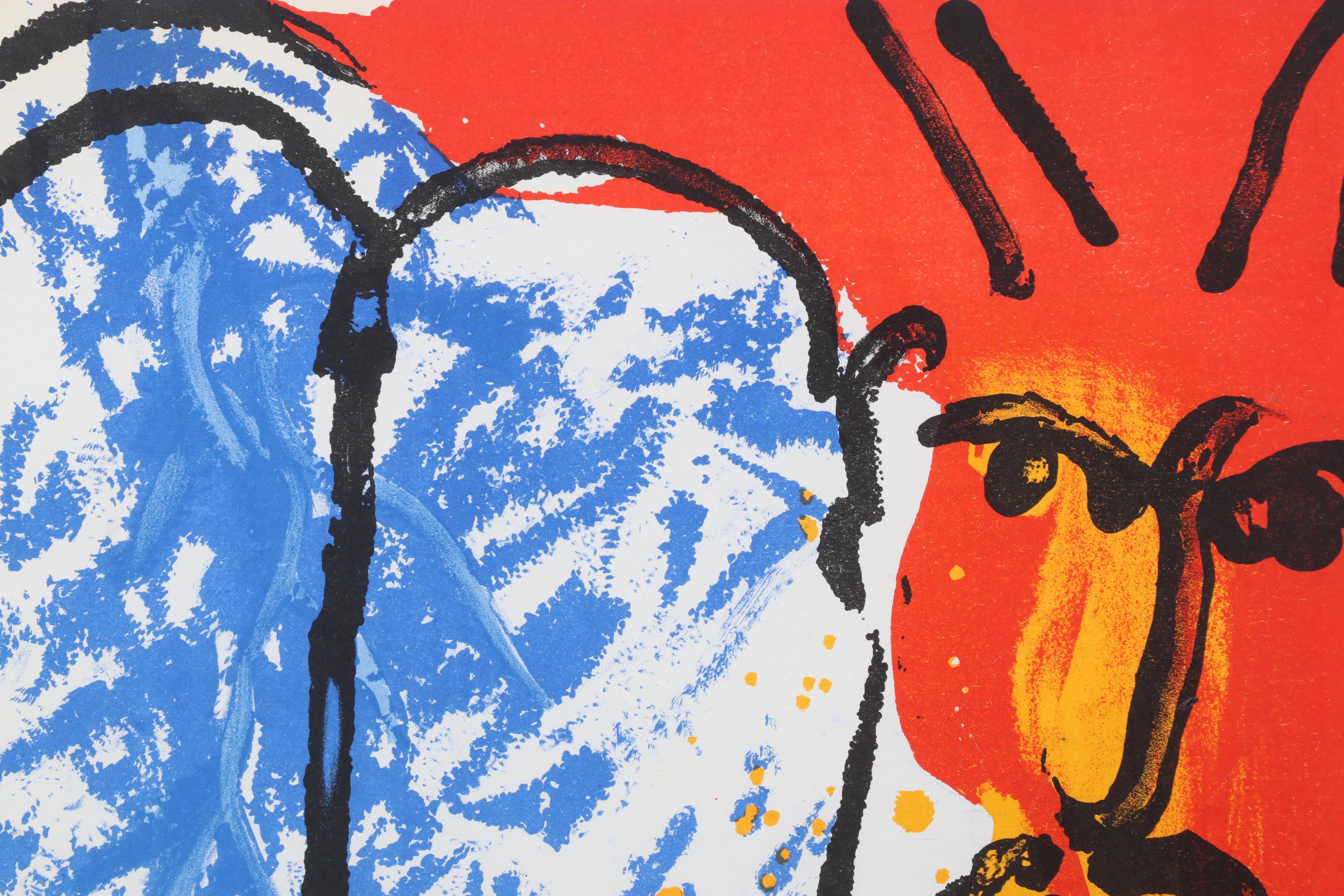 Marc Chagall Color Lithograph for Verve "Moses," 1956