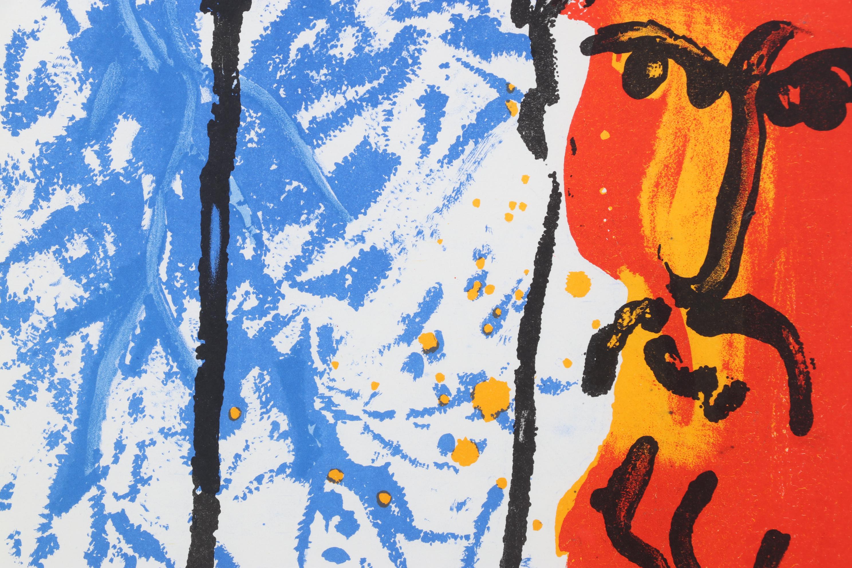 Marc Chagall Color Lithograph for Verve "Moses," 1956