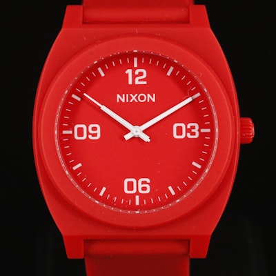Nixon Time Teller P Corp Matte Red Quartz Wristwatch