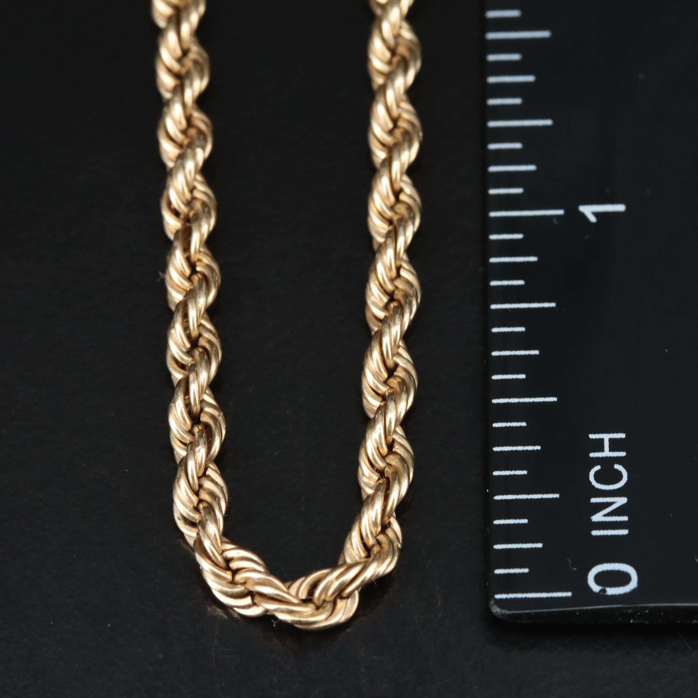 14K Braided Rope Chain Necklace