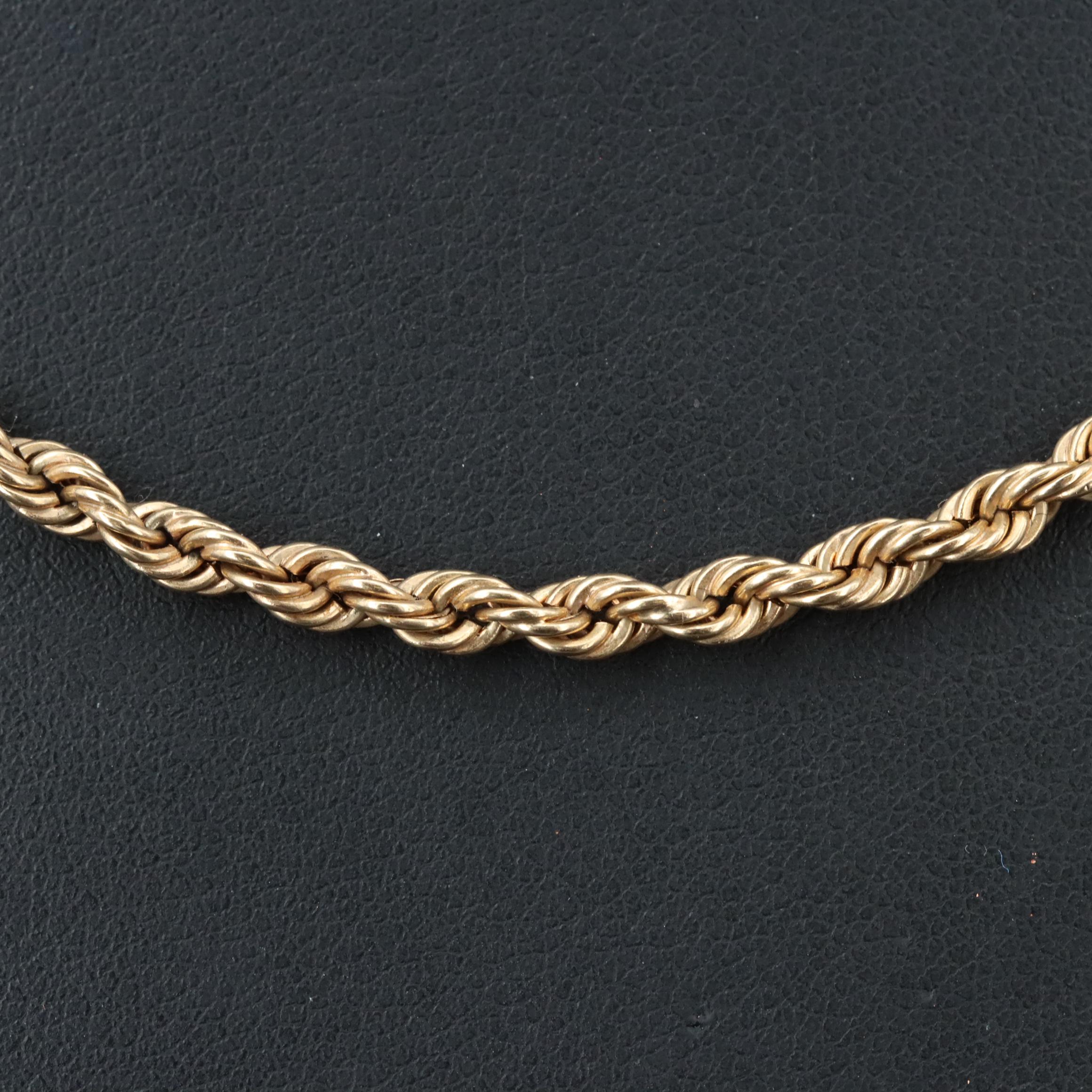 14K Braided Rope Chain Necklace