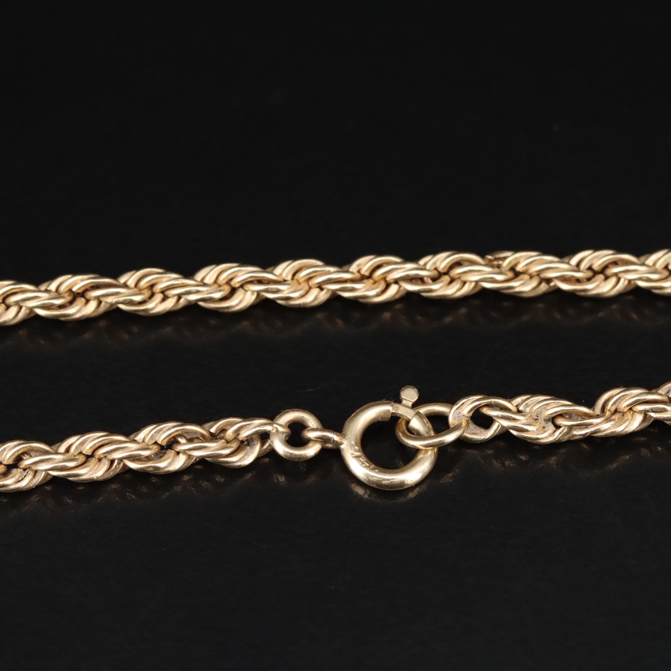 14K Braided Rope Chain Necklace