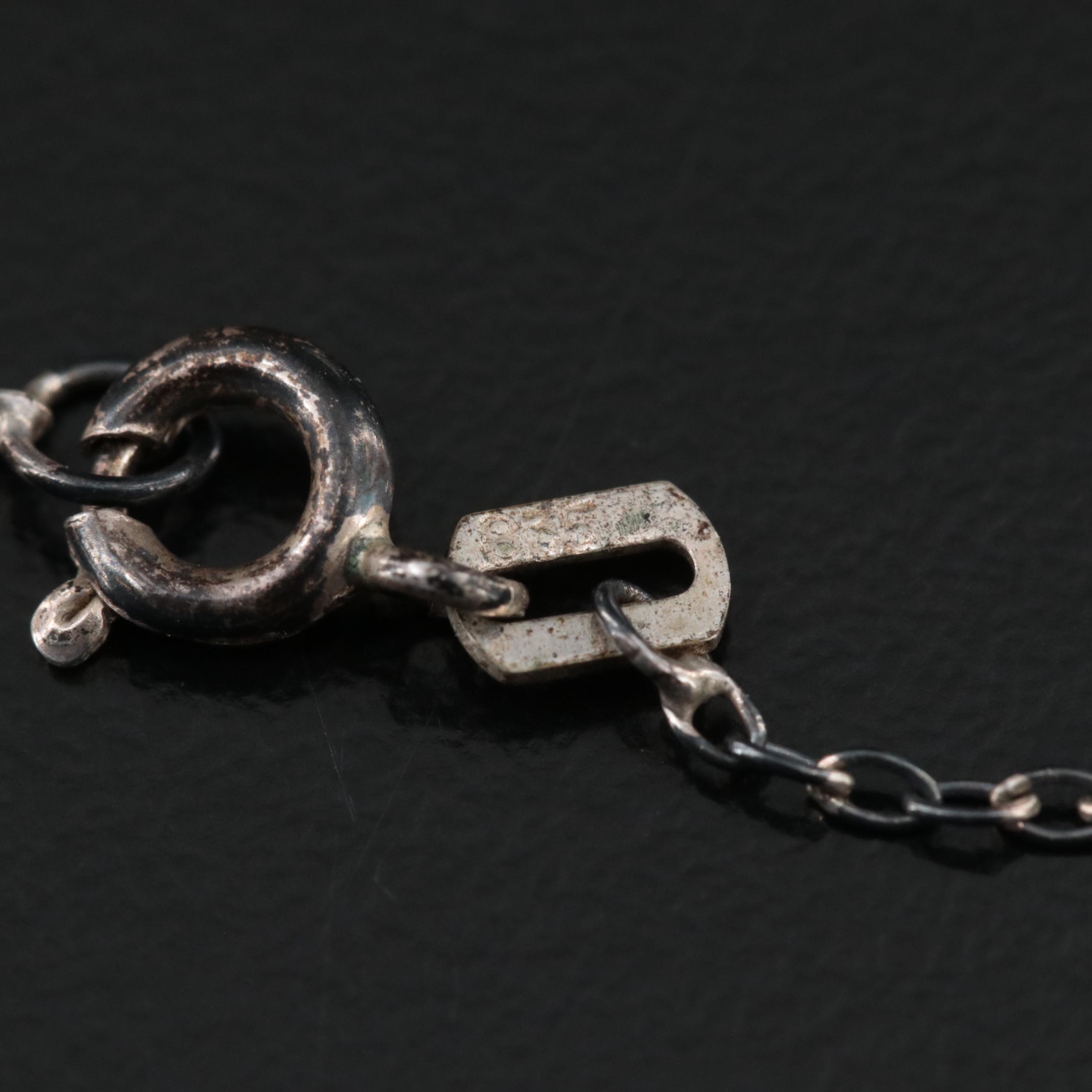 1930s 835 Silver Iris Glass Necklace