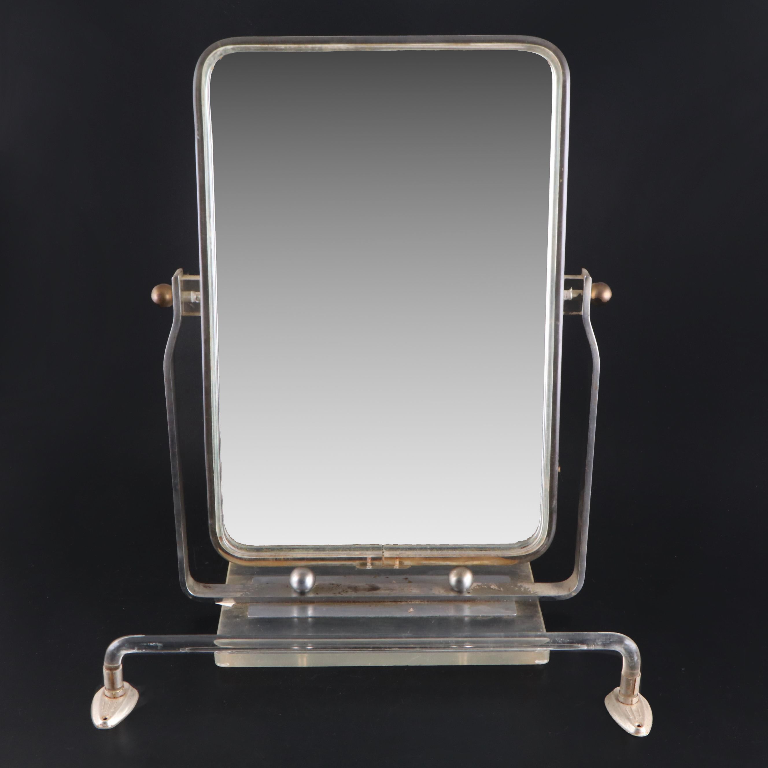 Acrylic Trimmed Pivot Vanity Mirror and Towel Bar