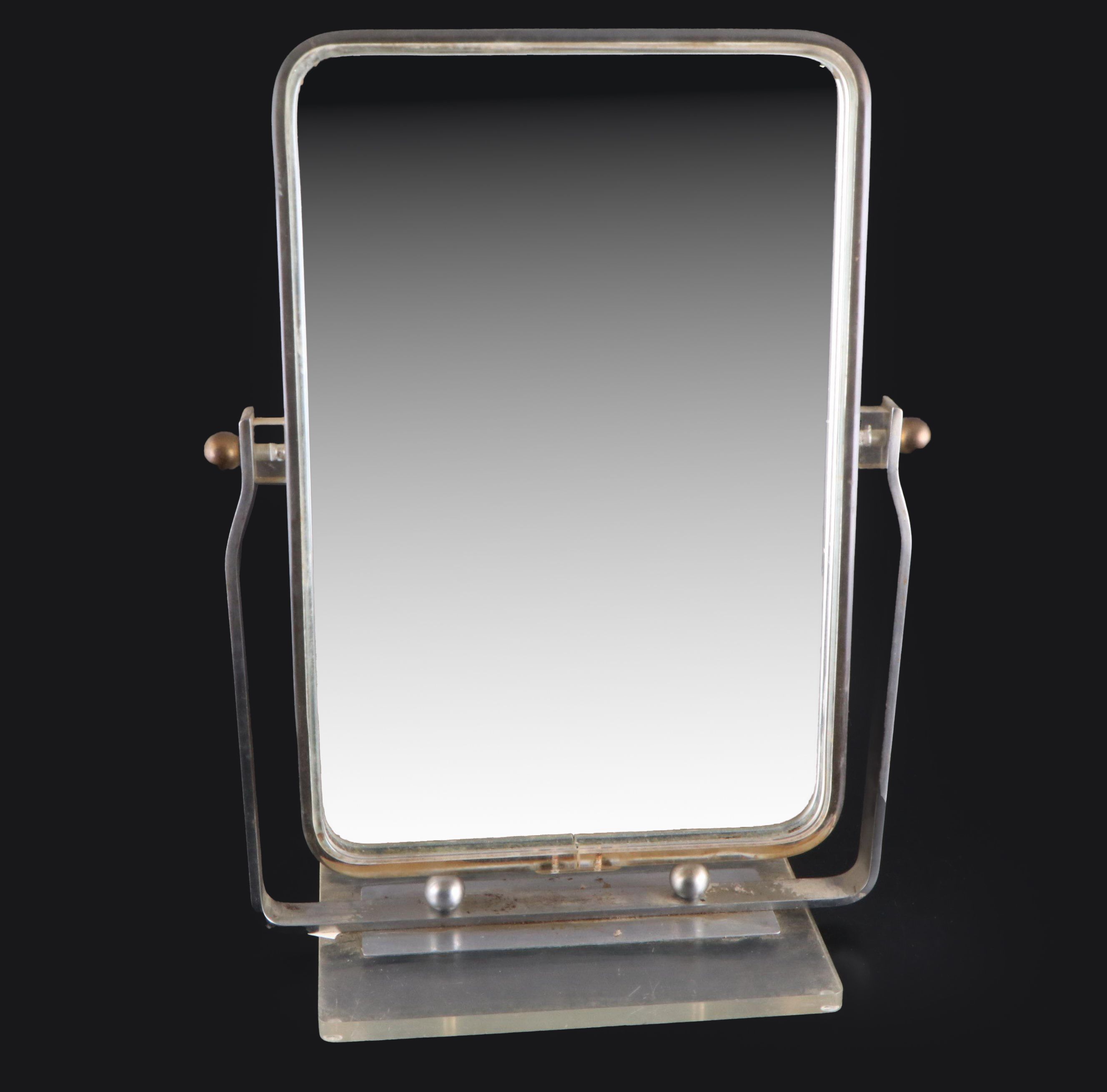 Acrylic Trimmed Pivot Vanity Mirror and Towel Bar