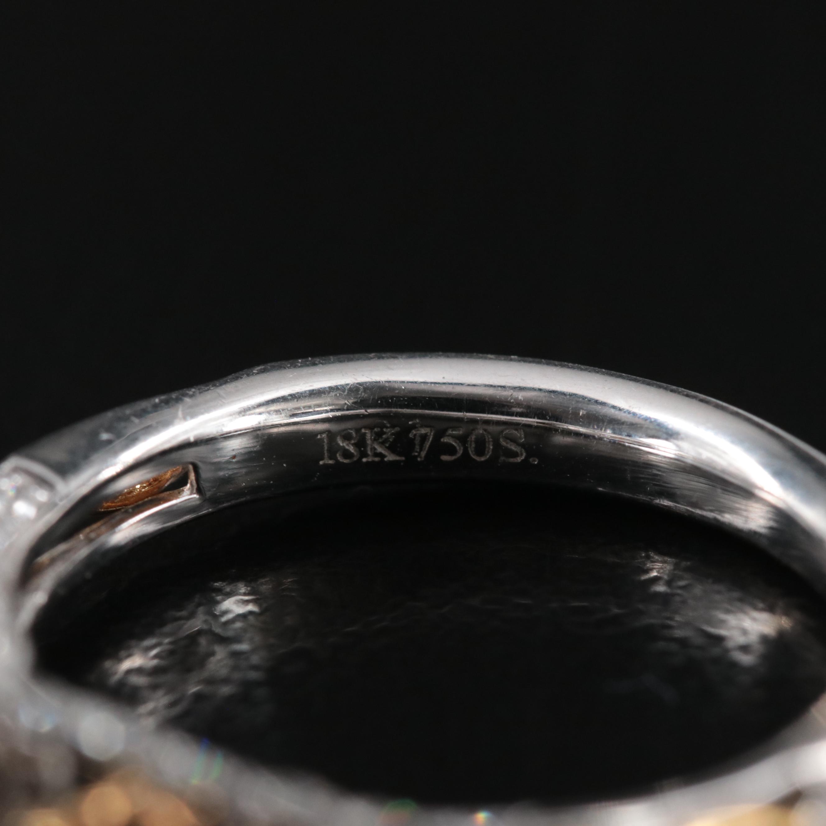 18K Two-Tone Sapphire and Diamond Ring