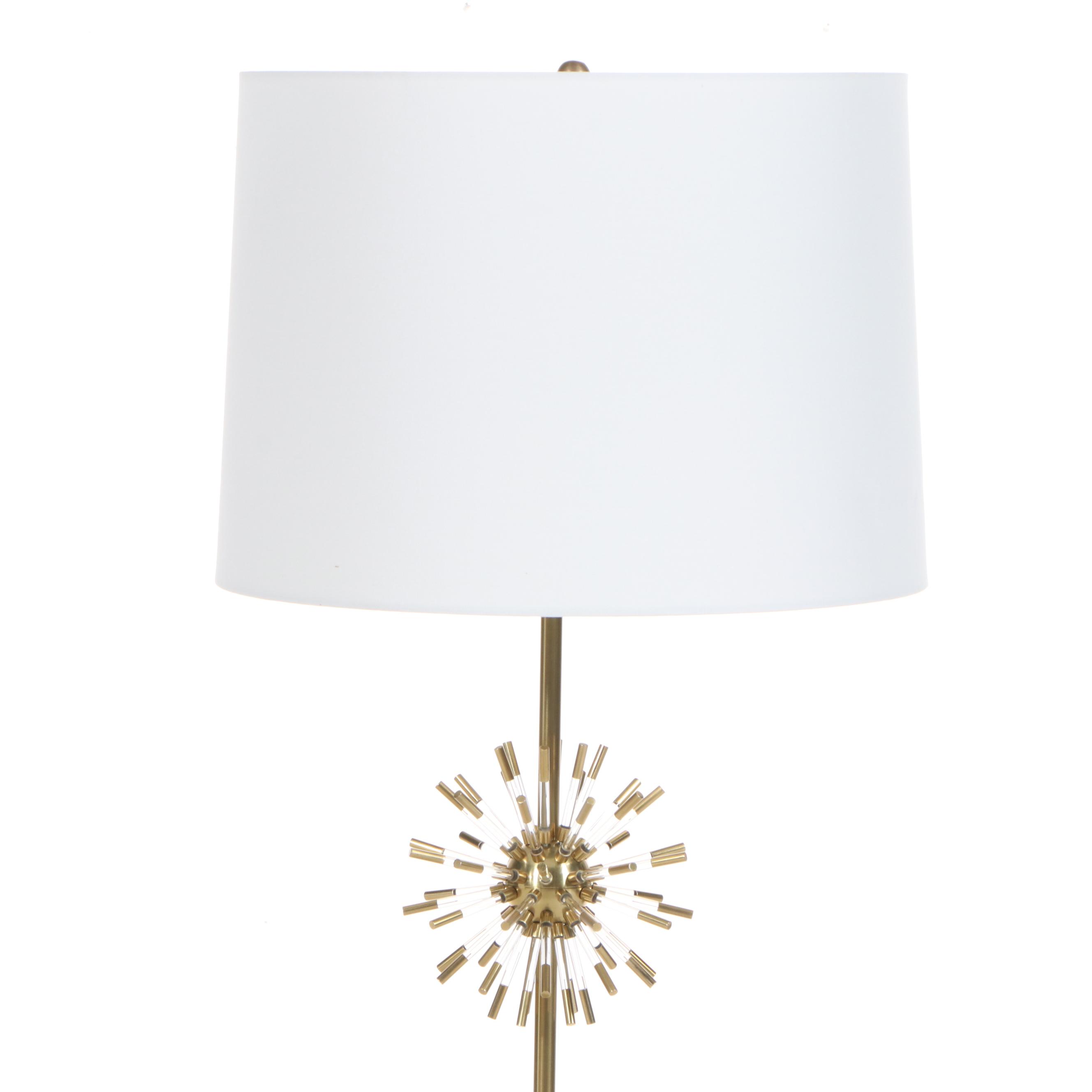 Robert Abbey Inc. "Andromeda" Brassed Metal and Acrylic Floor Lamp