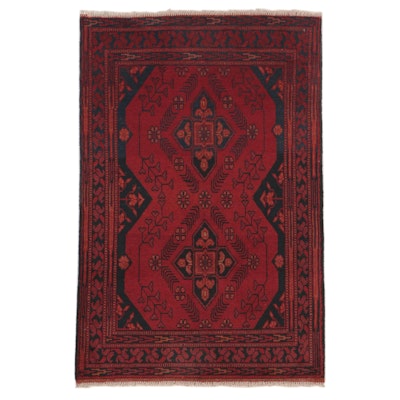 2'7 x 4' Hand-Knotted Afghan Baluch Accent Rug