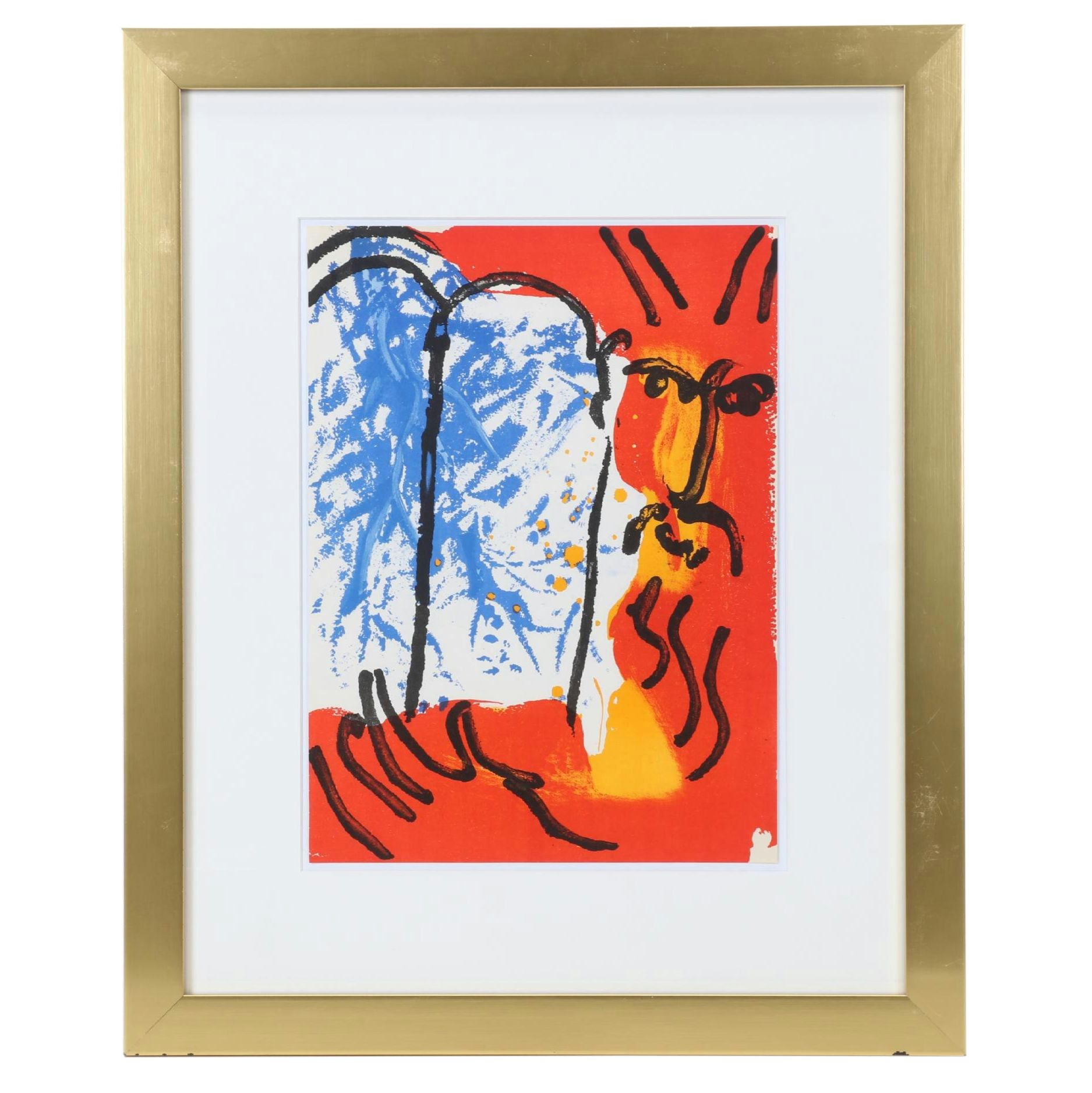 Marc Chagall Color Lithograph for Verve "Moses," 1956