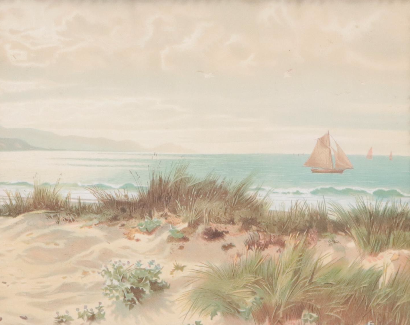 Chromolithograph of Coastal Landscape, Late 19th Century