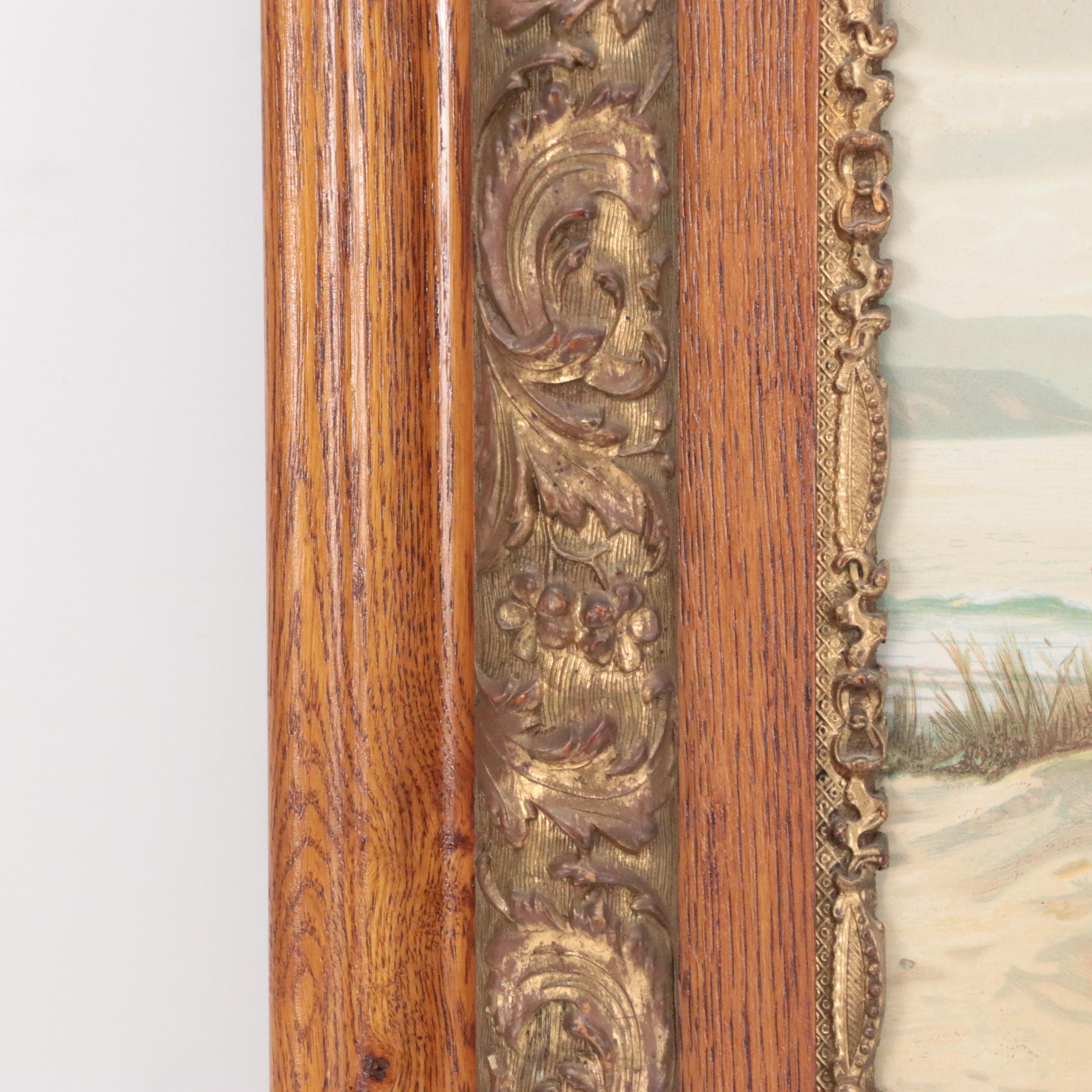 Chromolithograph of Coastal Landscape, Late 19th Century