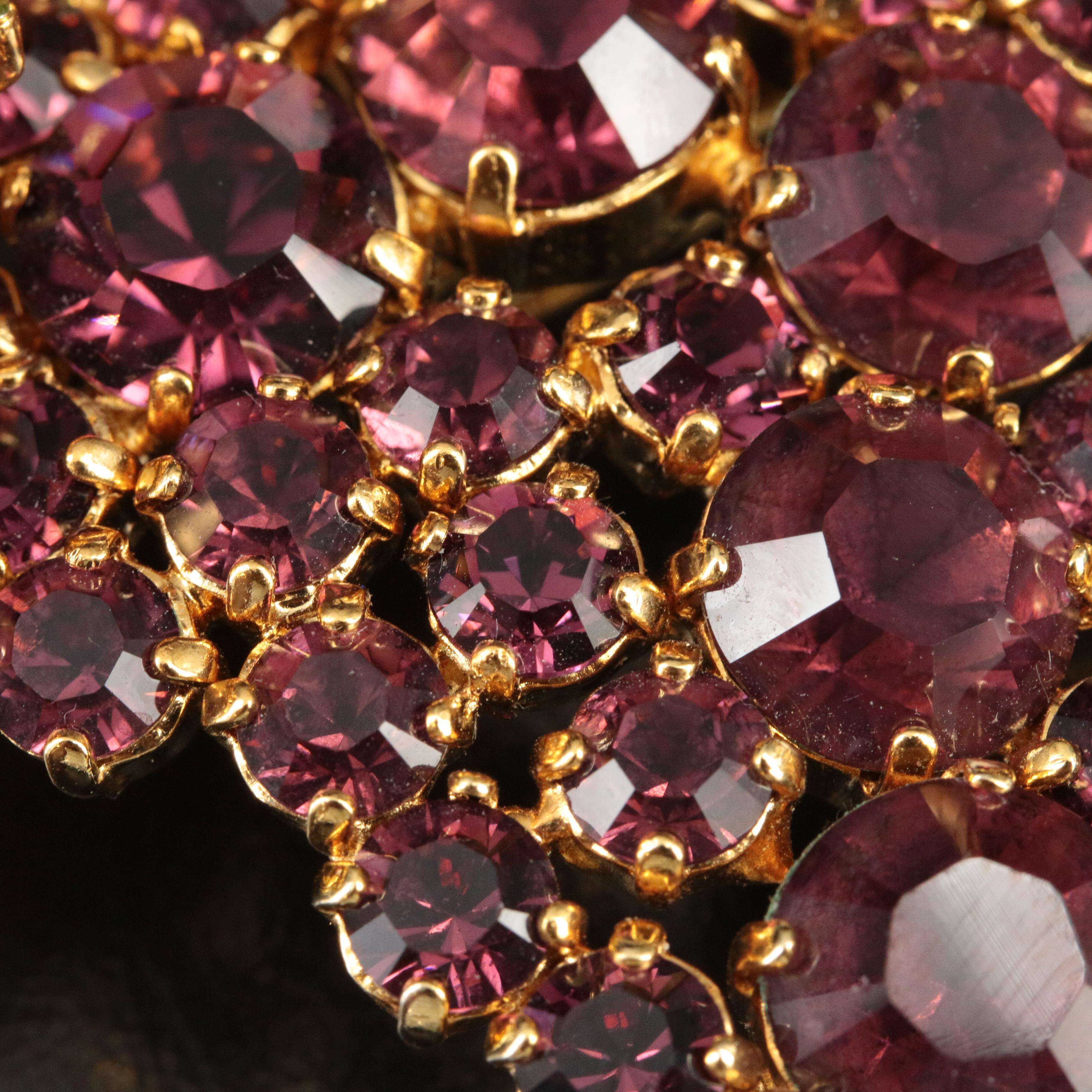 Valentino Glass Crystal Grape Cluster Brooch