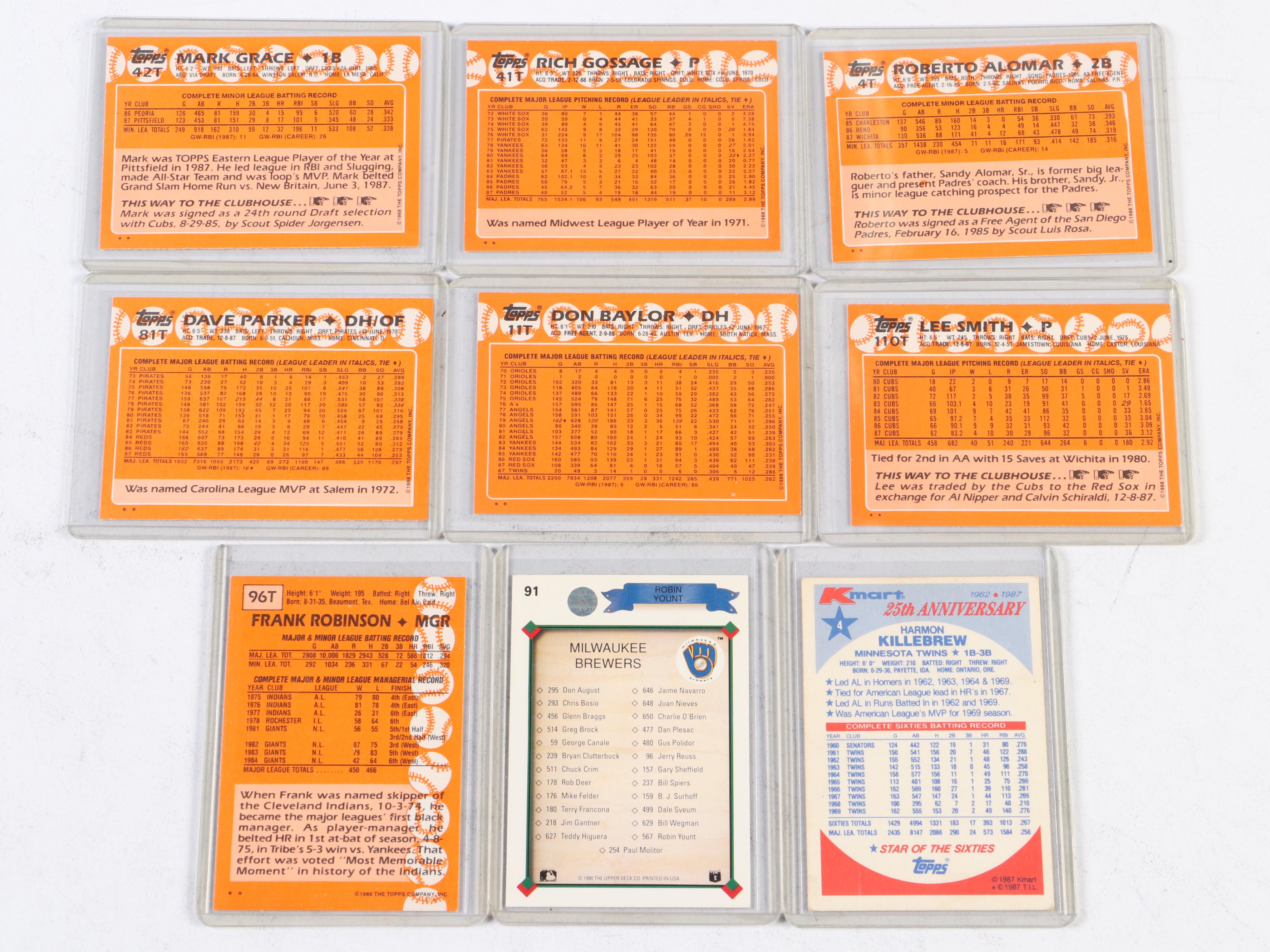 Frank Robinson, Mark Grace, Robin Yount, and More Signed Baseball Cards