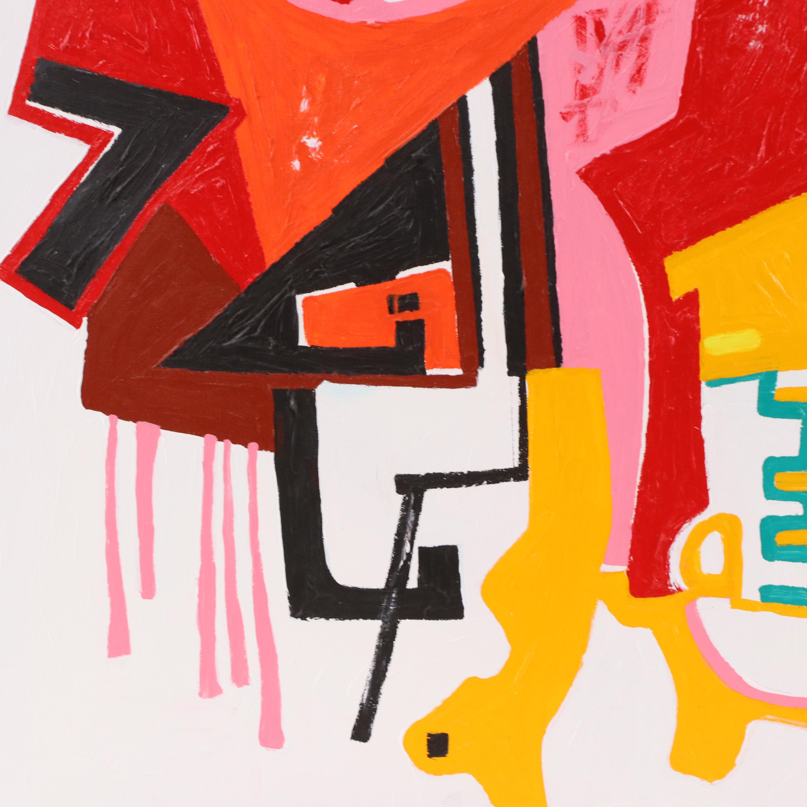 Phyllis Trager Hyman Modernist Oil Painting "Band Leader," 2005