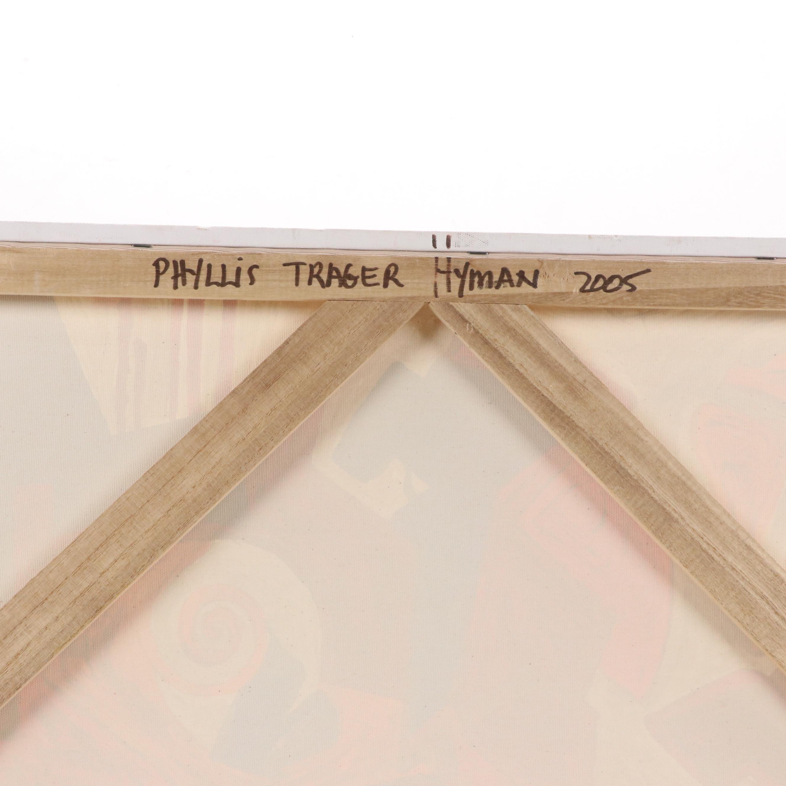 Phyllis Trager Hyman Modernist Oil Painting "Band Leader," 2005