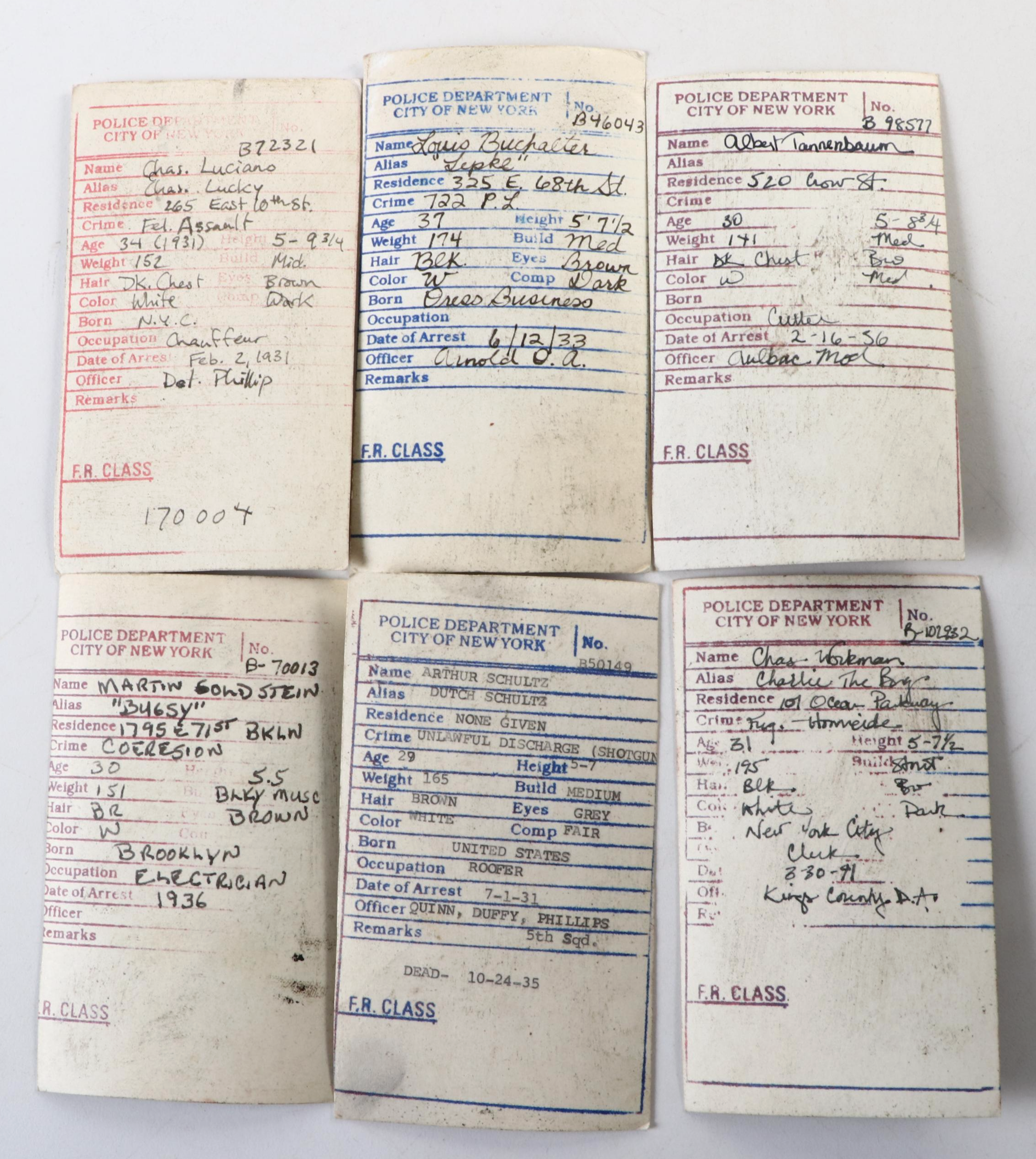 Arthur "Dutch" Schultz, Charles "Lucky" Luciano and More Mafia Mugshots