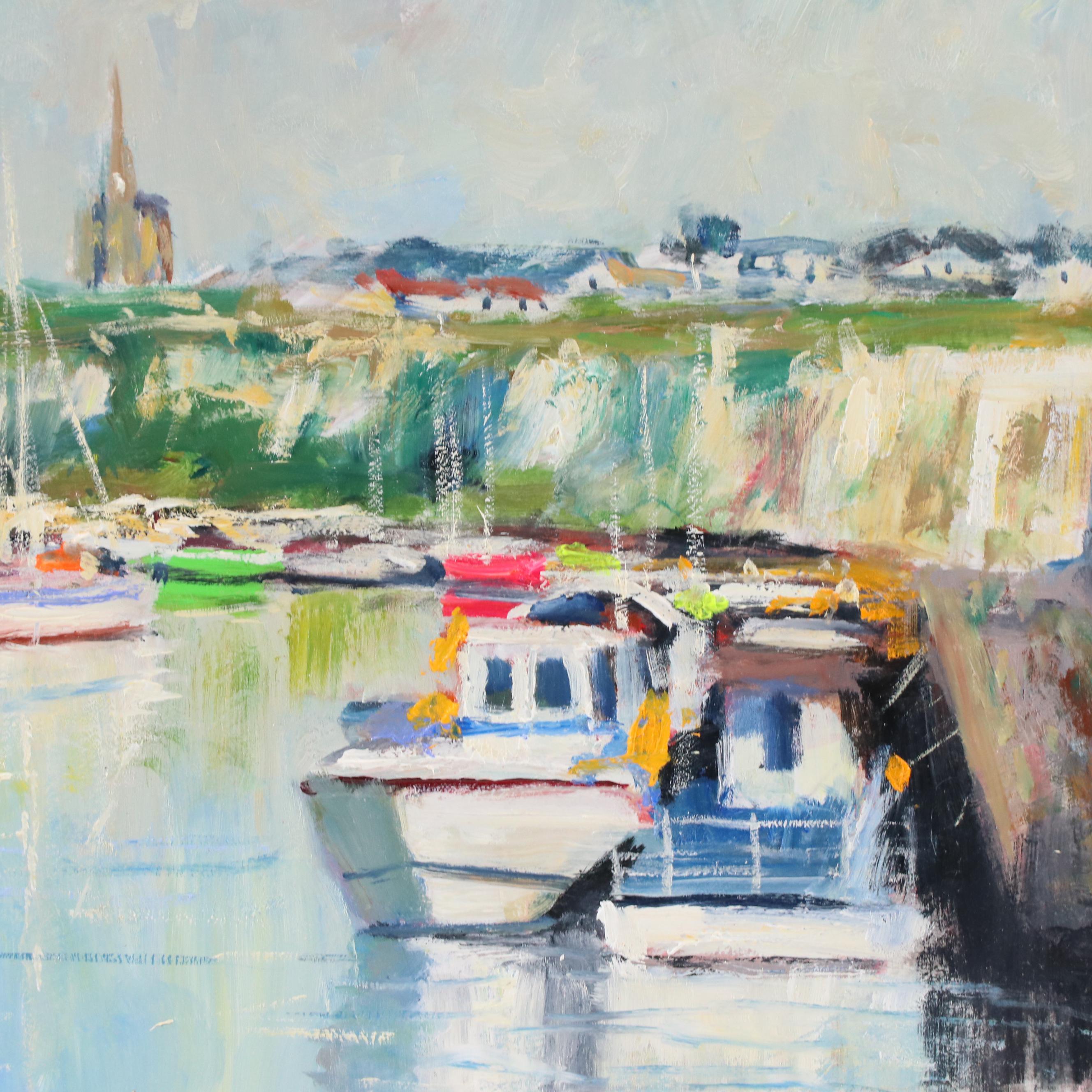 Nino Pippa Costal Landscape Oil Painting "Normandy - Dieppe Harbor"