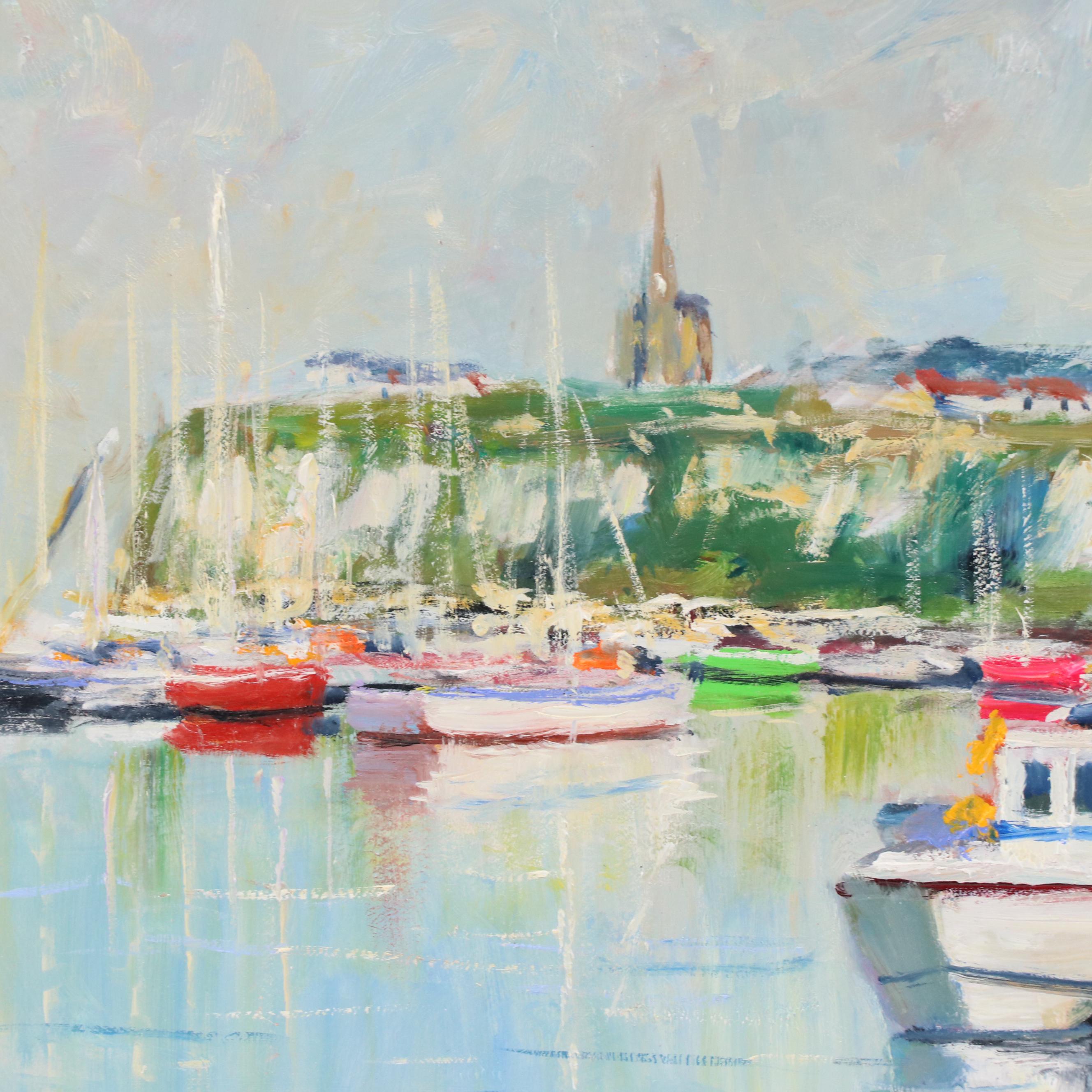 Nino Pippa Costal Landscape Oil Painting "Normandy - Dieppe Harbor"