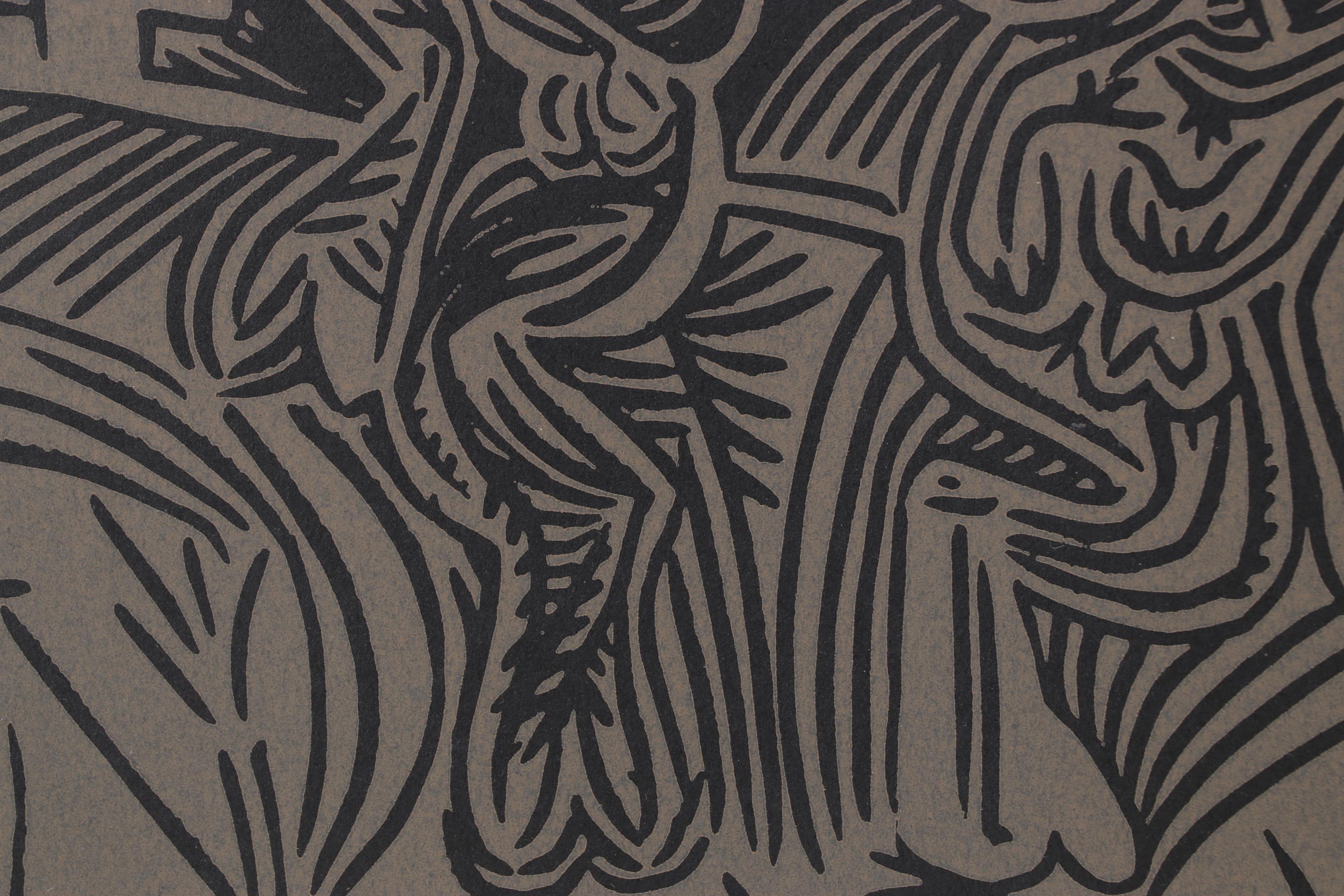 Pablo Picasso Linocut "Dancing Satyrs & Flute Player," 1962
