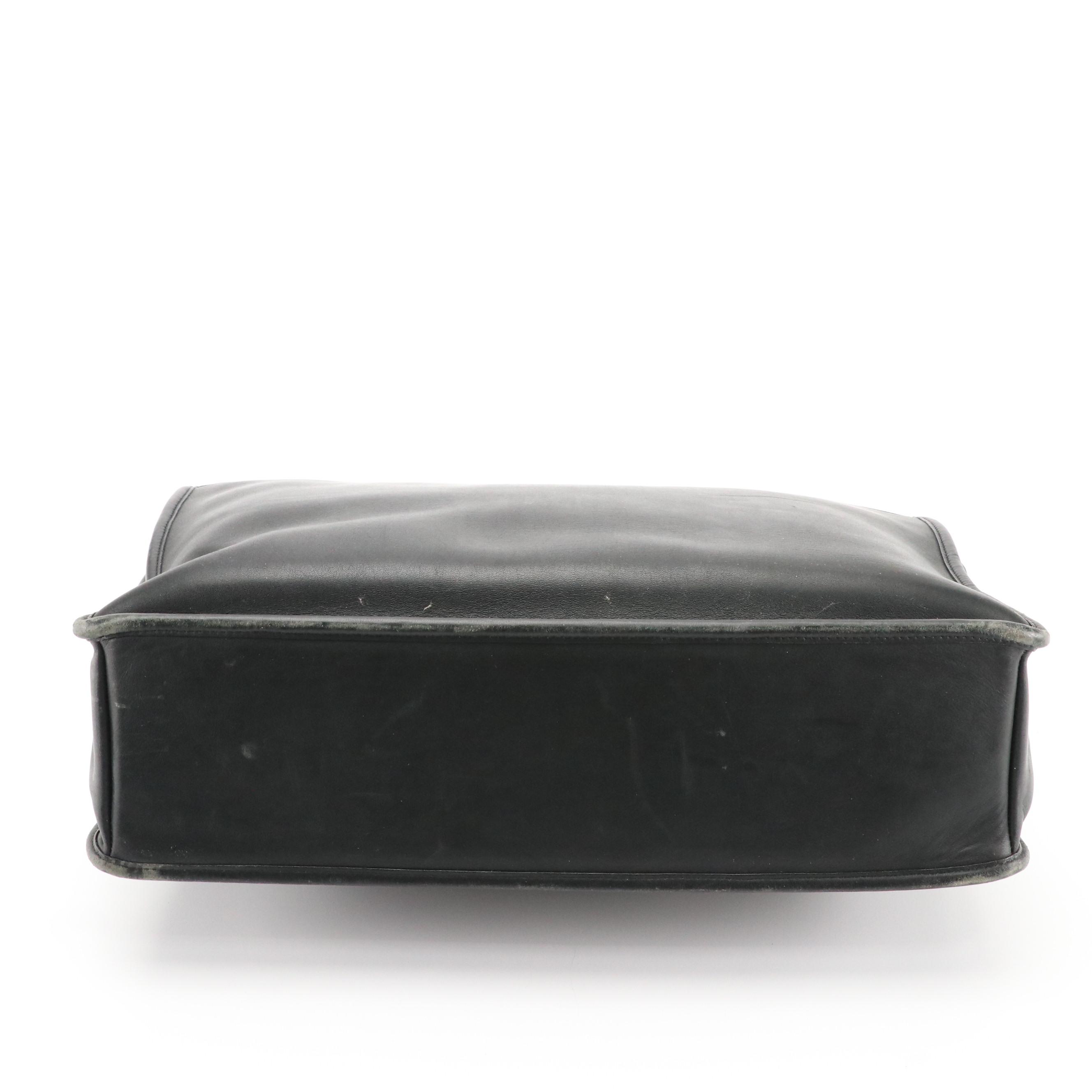 Coach Beekman 5266 Two-Way Messenger Bag Briefcase in Black Leather