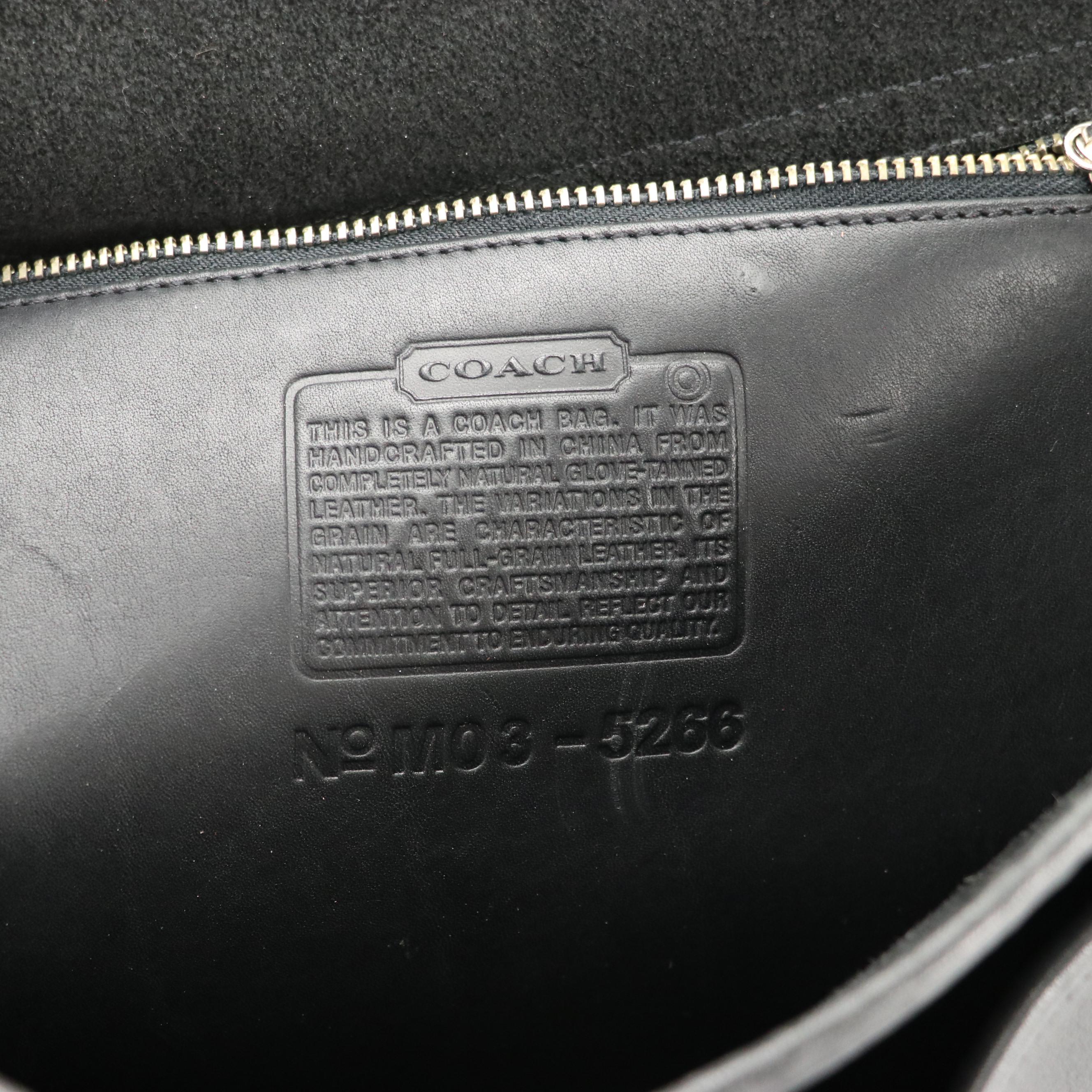 Coach Beekman 5266 Two-Way Messenger Bag Briefcase in Black Leather