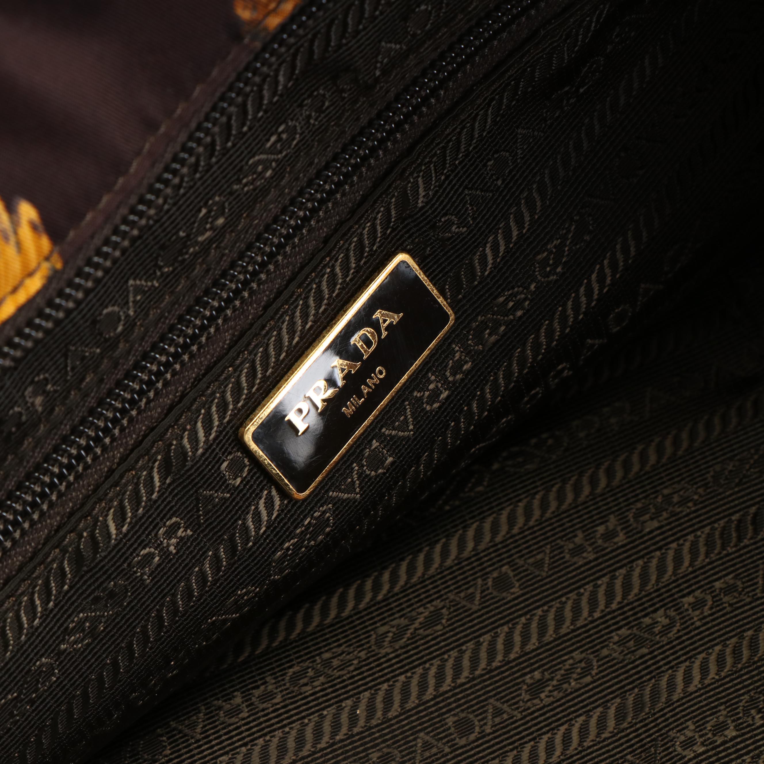 Prada Stampato Sunflower Tote in Tessuto Nylon