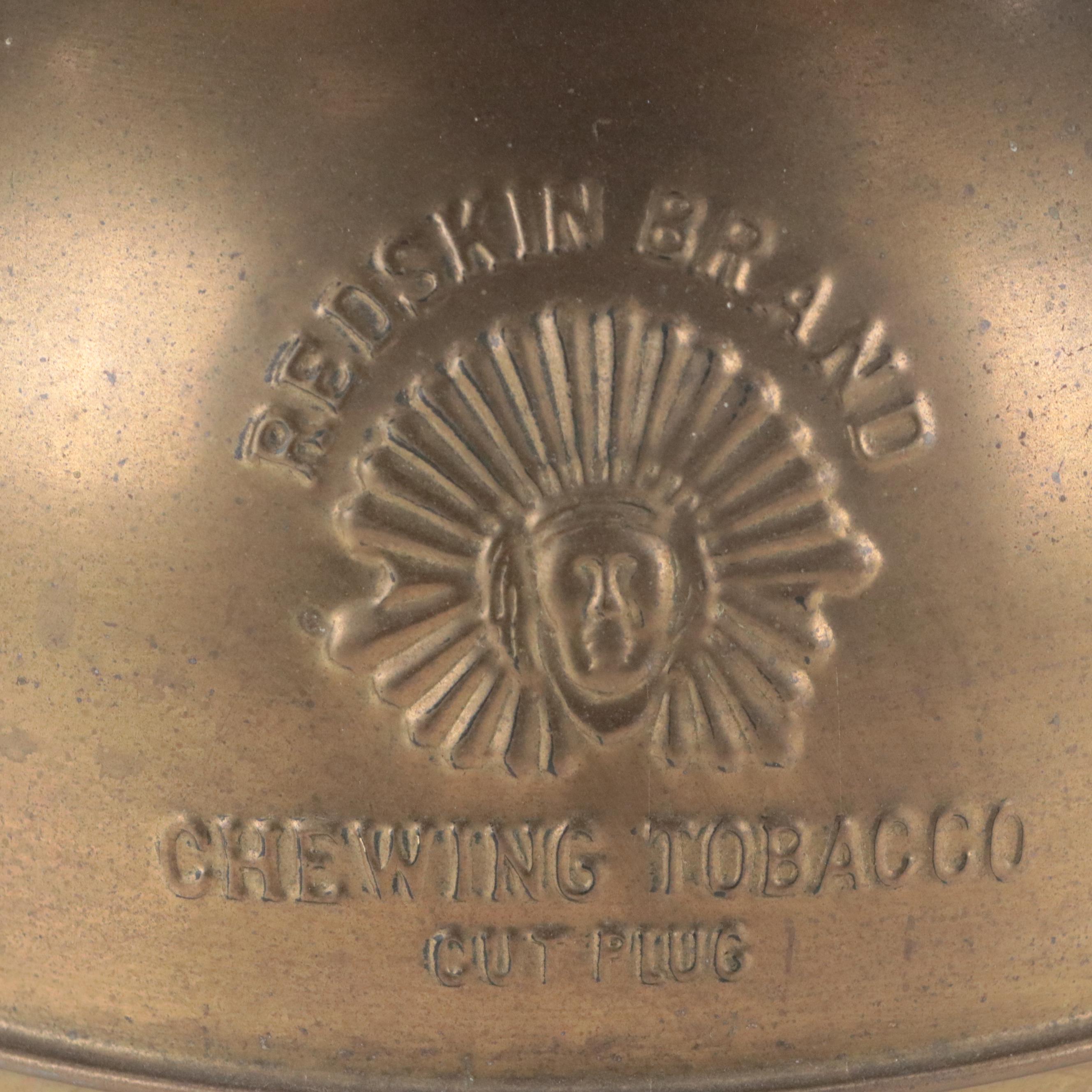 Redskin Brand Chewing Tobacco Brass Spittoon, 20th Century