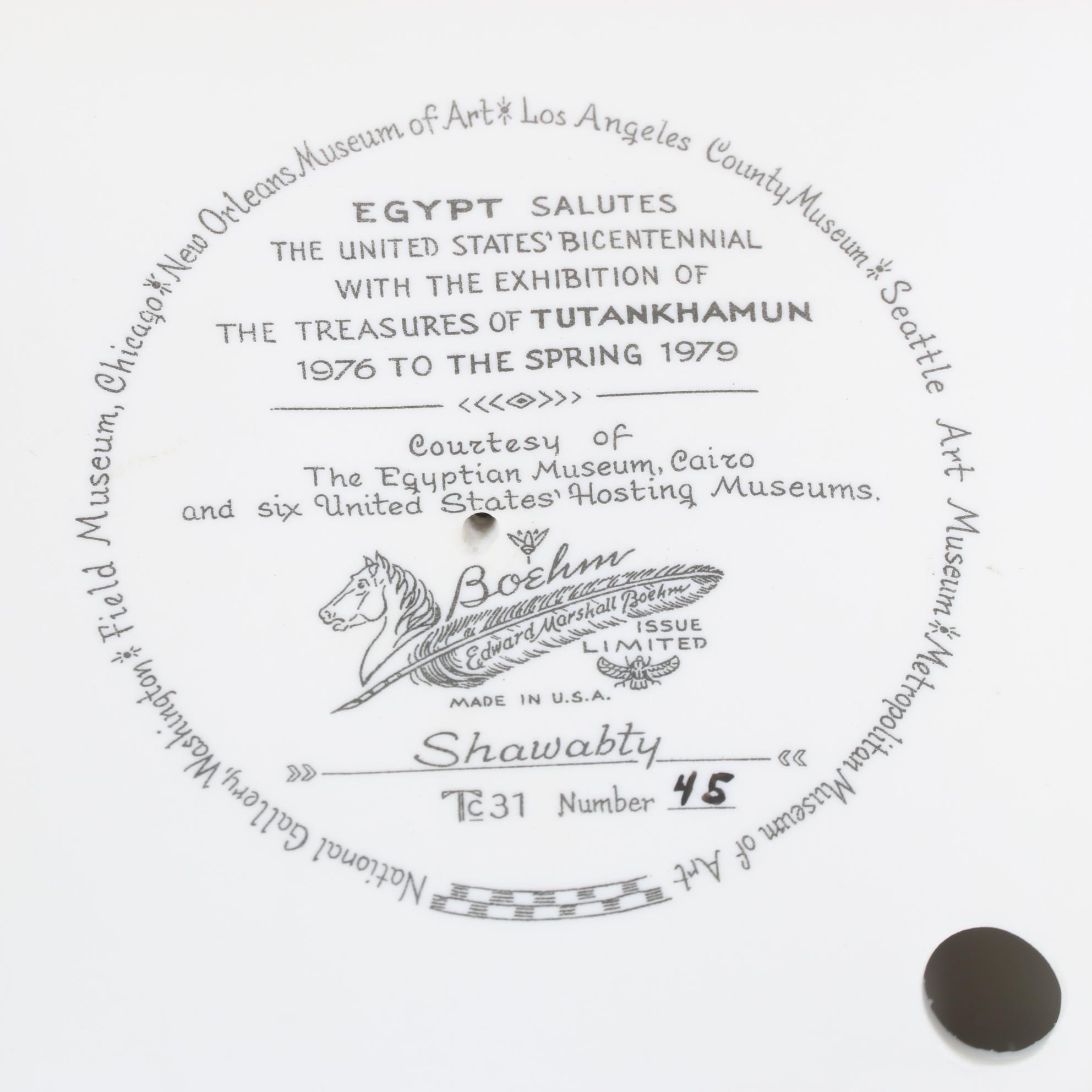 Boehm Limited Edition Porcelain "Shawabty" From 1976 Tutankhamun Collection