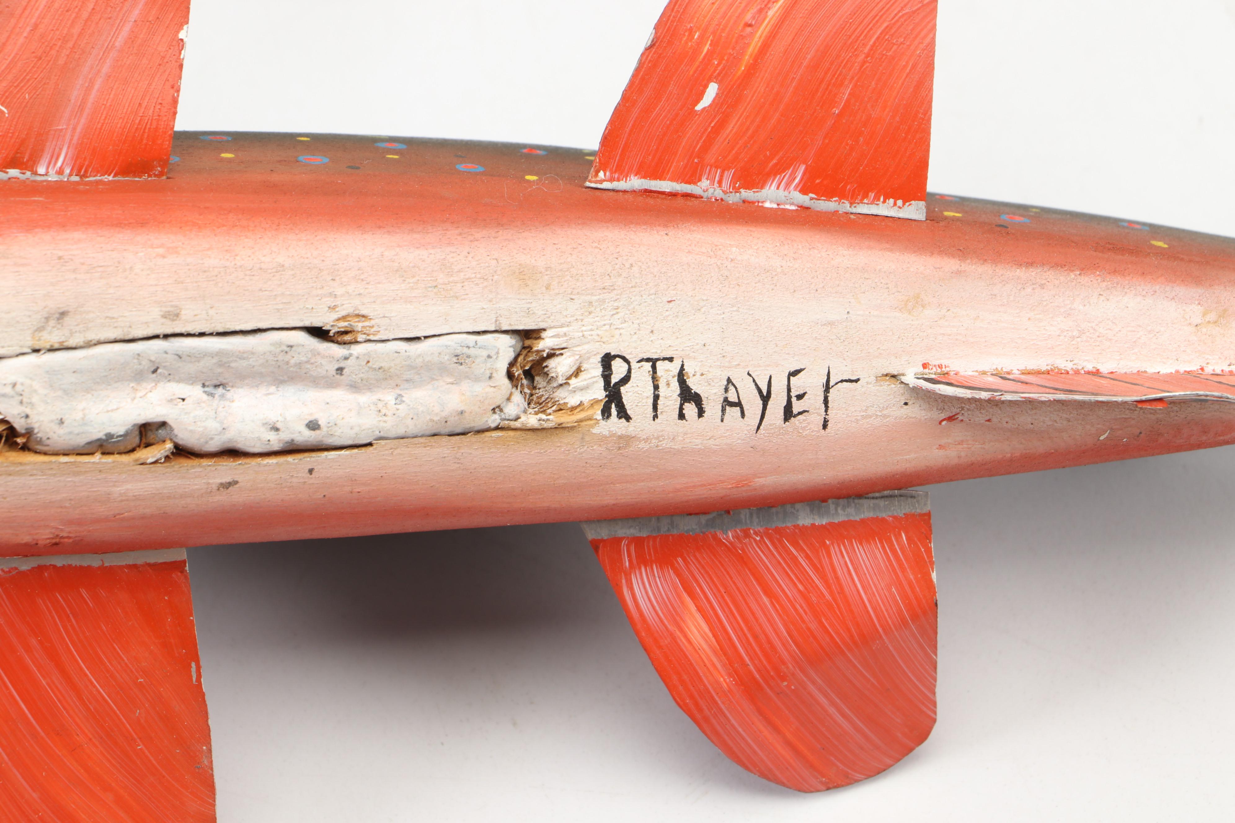 Handmade Ceramic Fish and Wood Fishing Lure Hanging Decorations