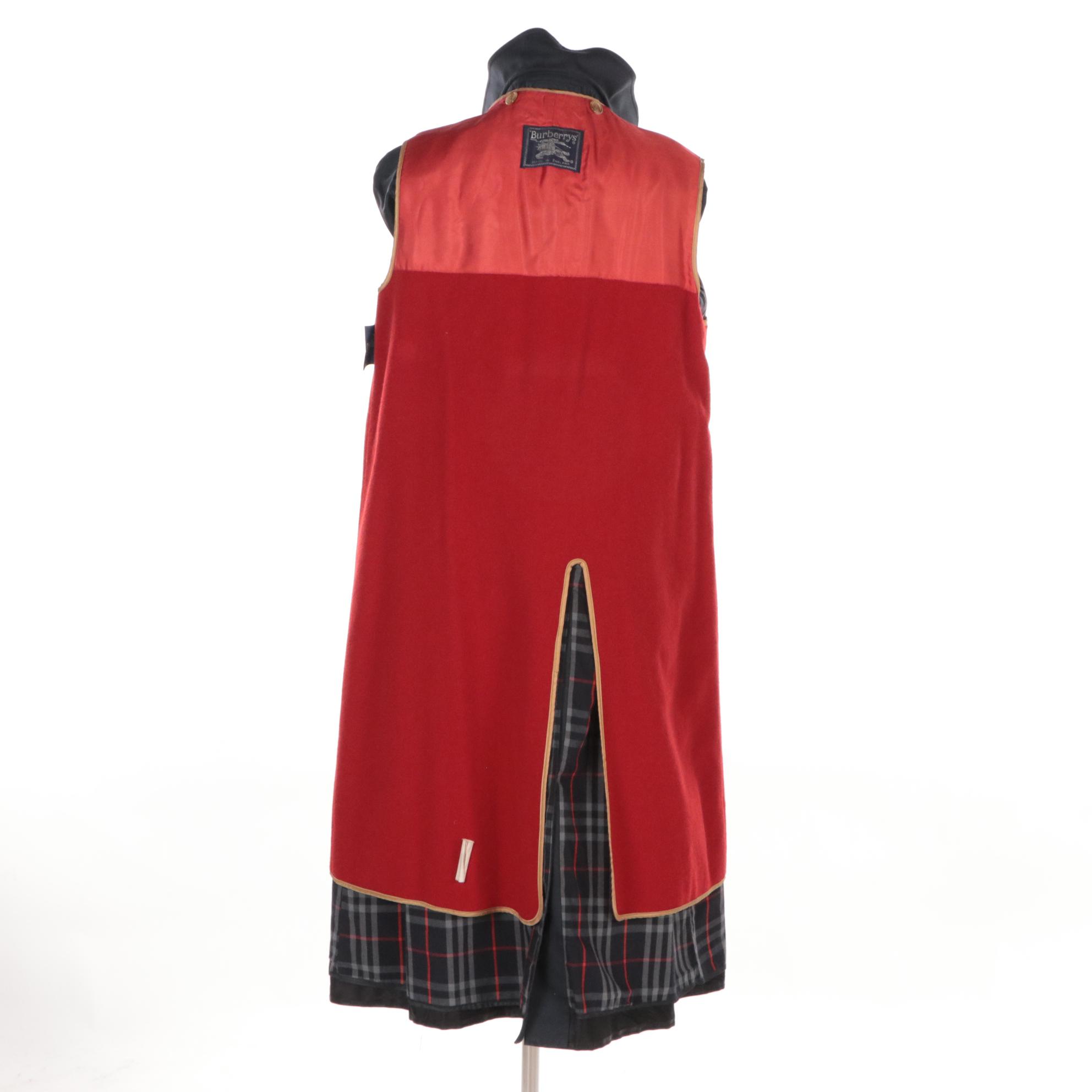 Burberrys Blue Double-Breasted Trench Coat with Detachable Wool Lining