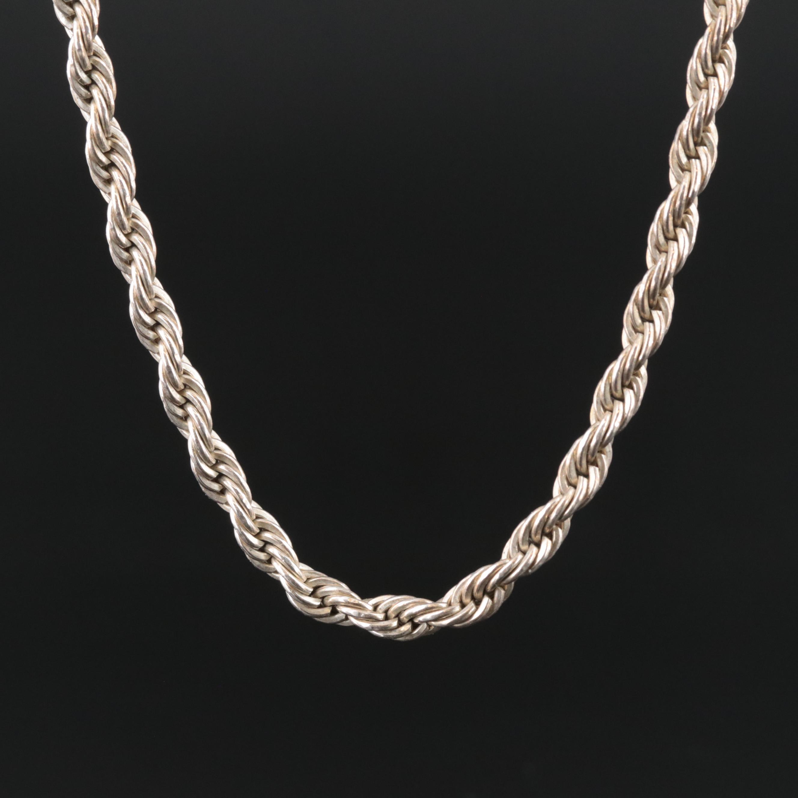 Sterling Rope Chain Necklace