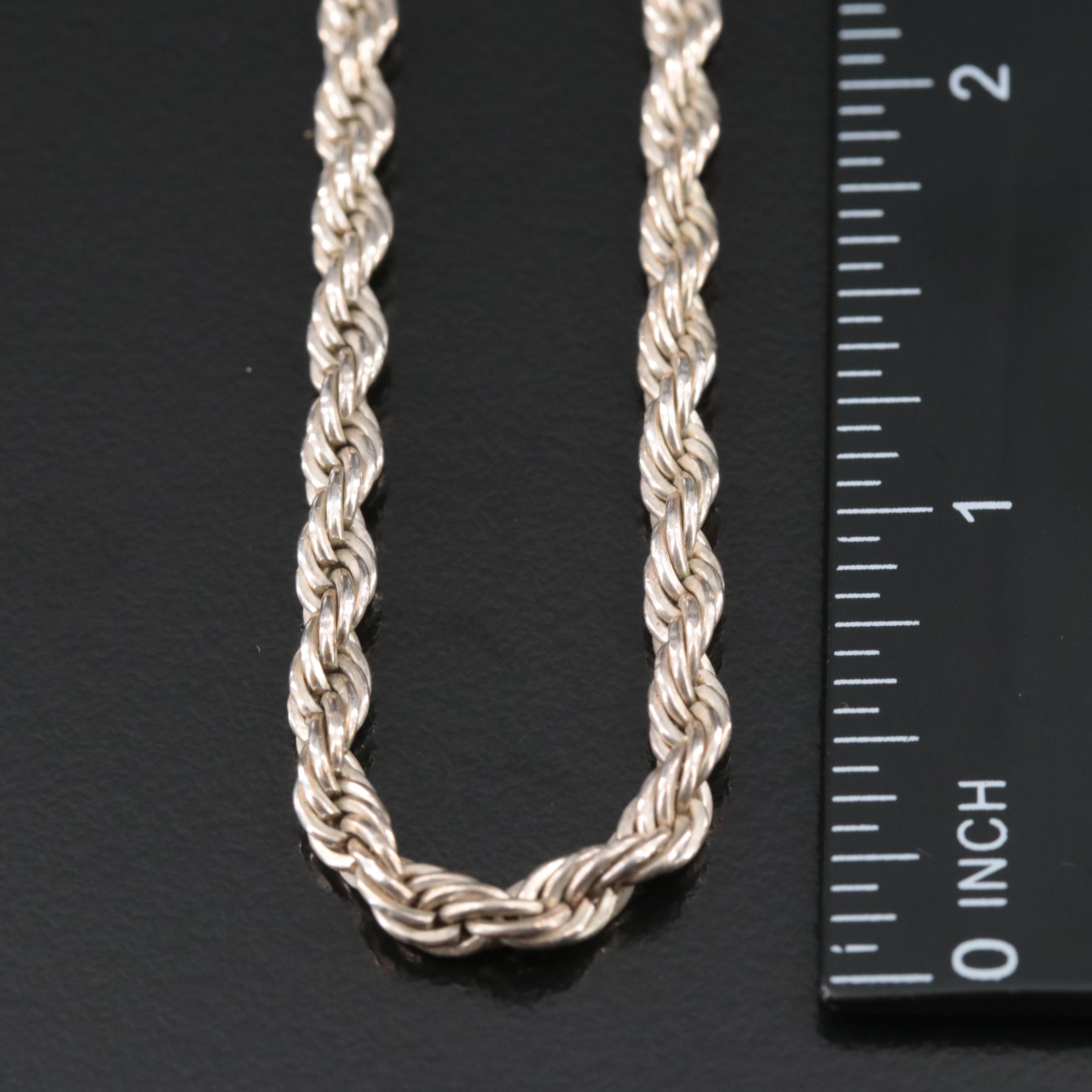 Sterling Rope Chain Necklace