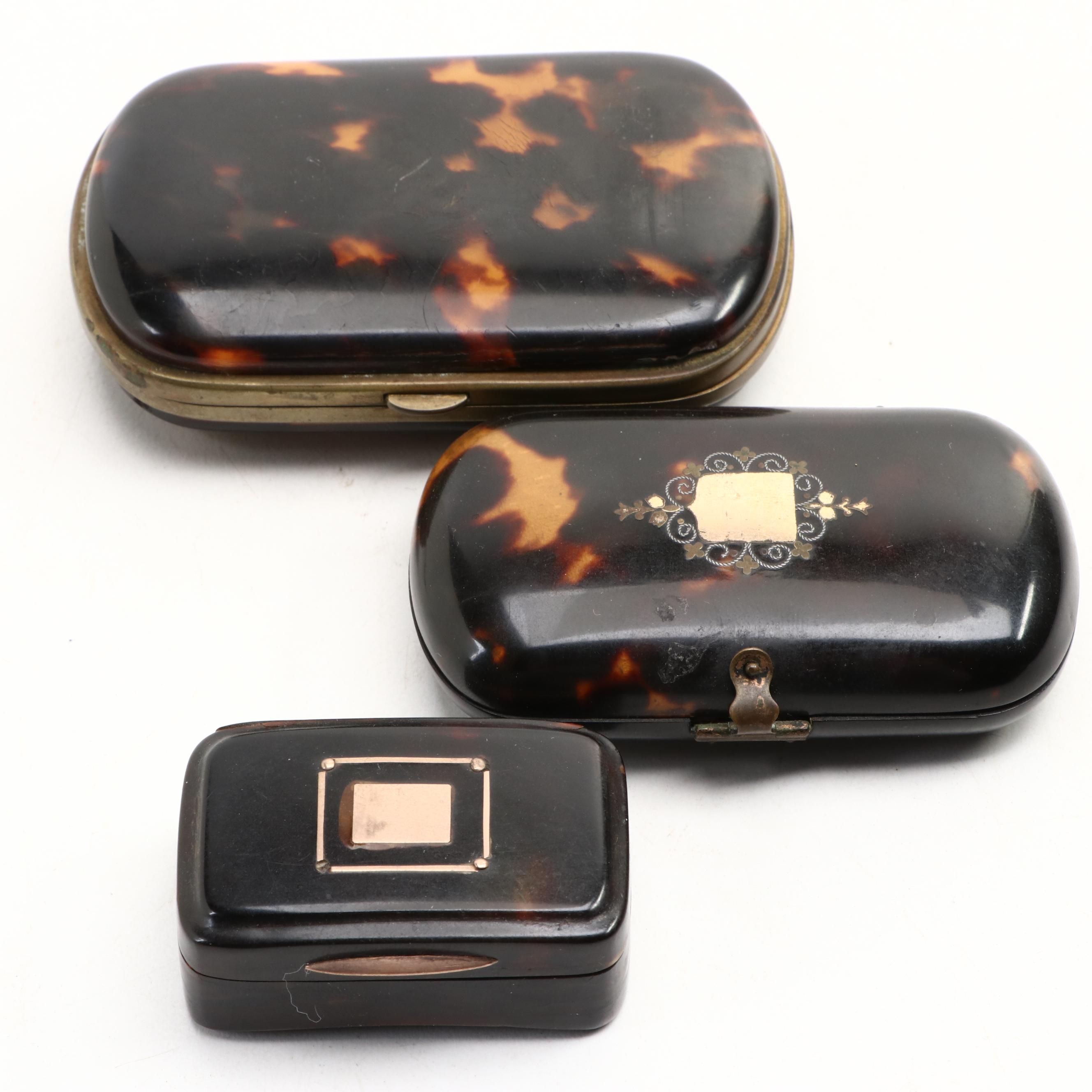 French Tortoise Shell Boxes, Late 19th or Early 20th Century