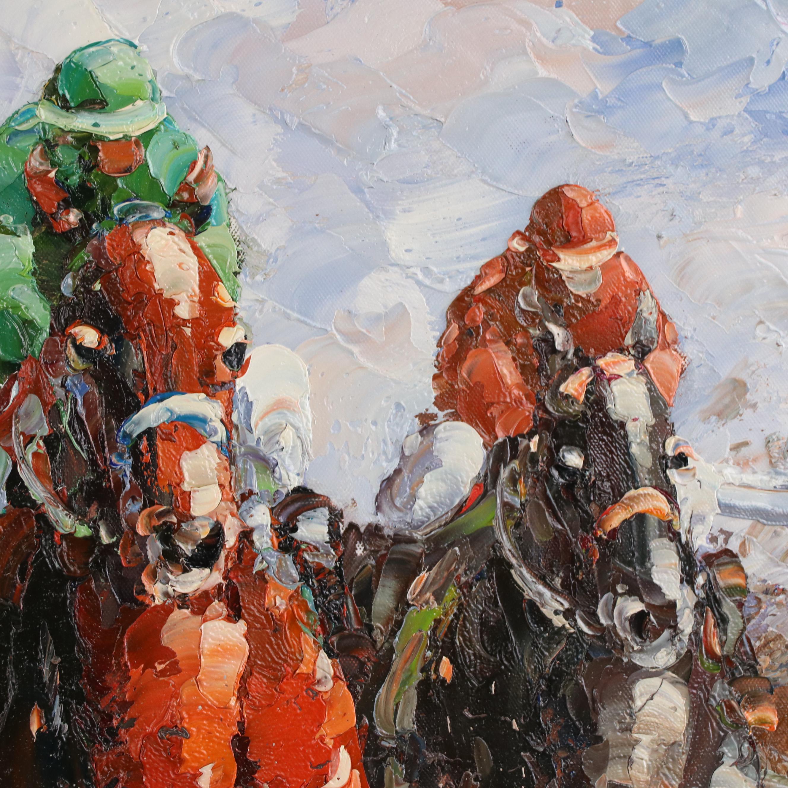 Rogers Kentucky Derby Racing Scene Oil Painting