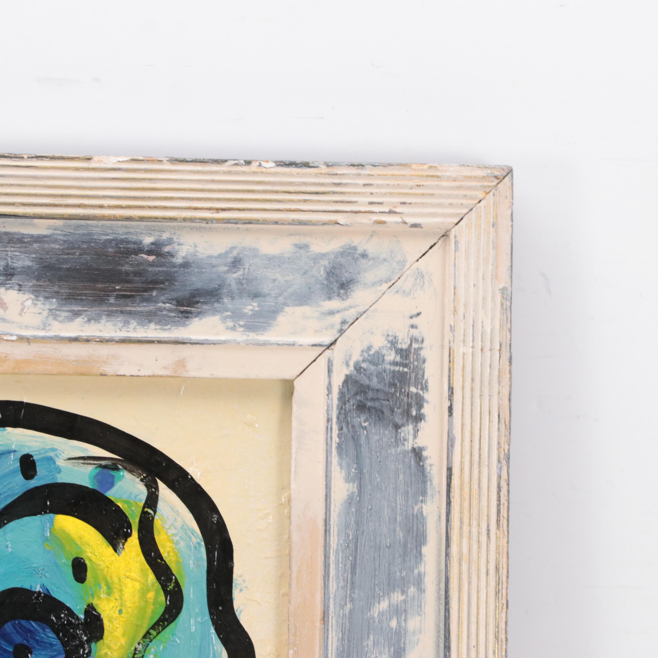 Peter Keil Modernist Floral Acrylic Painting "Flowers from Spain"