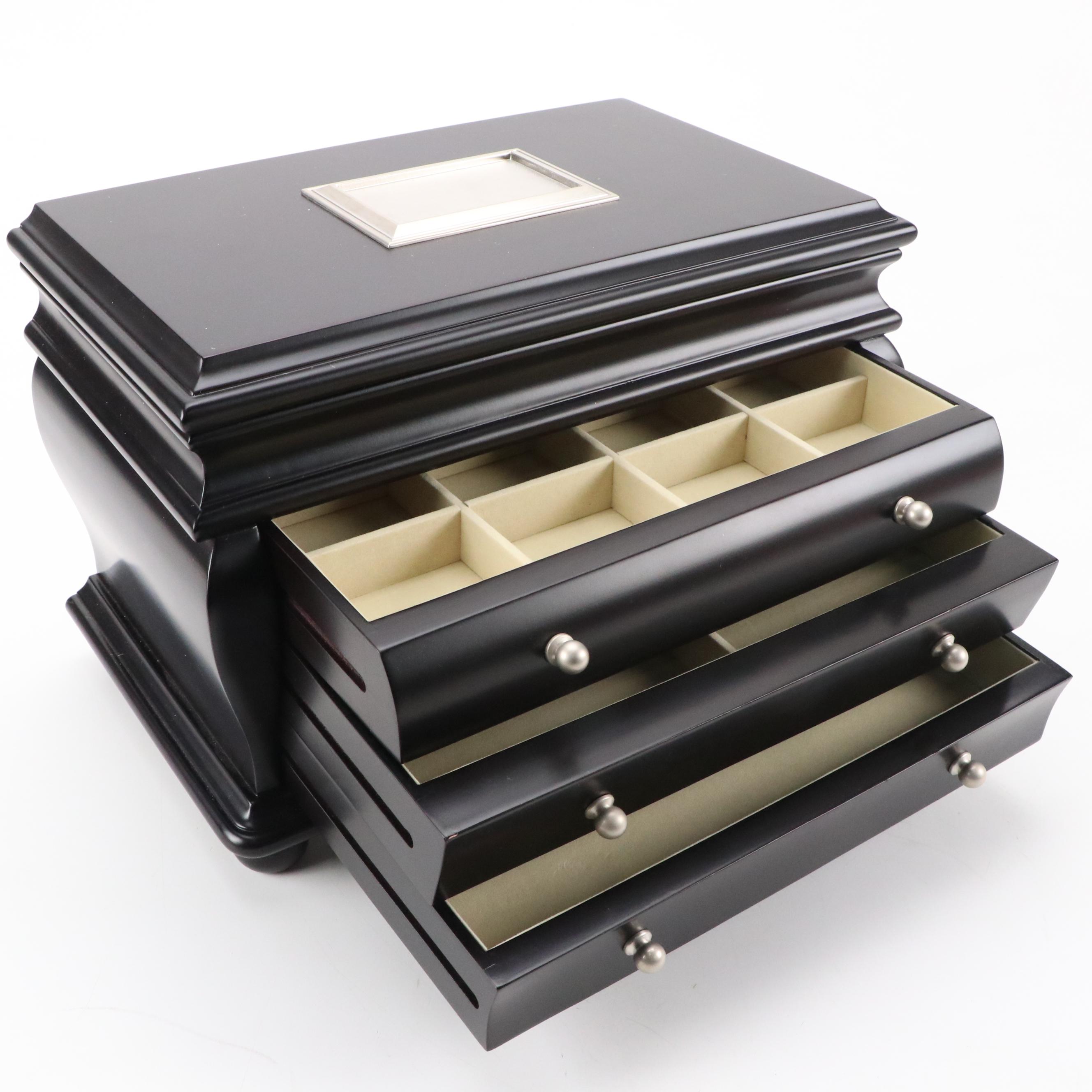 Things Remembered Ebonized Wood Jewelry Box