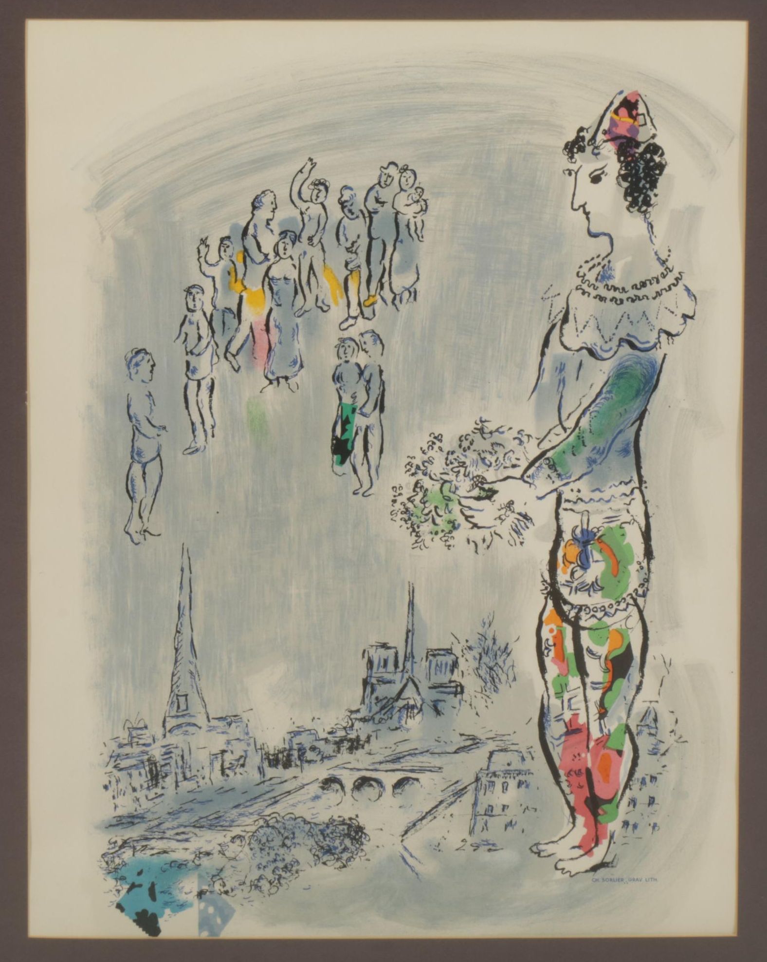 Marc Chagall Color Lithograph "Le Magicien de Paris," 1969