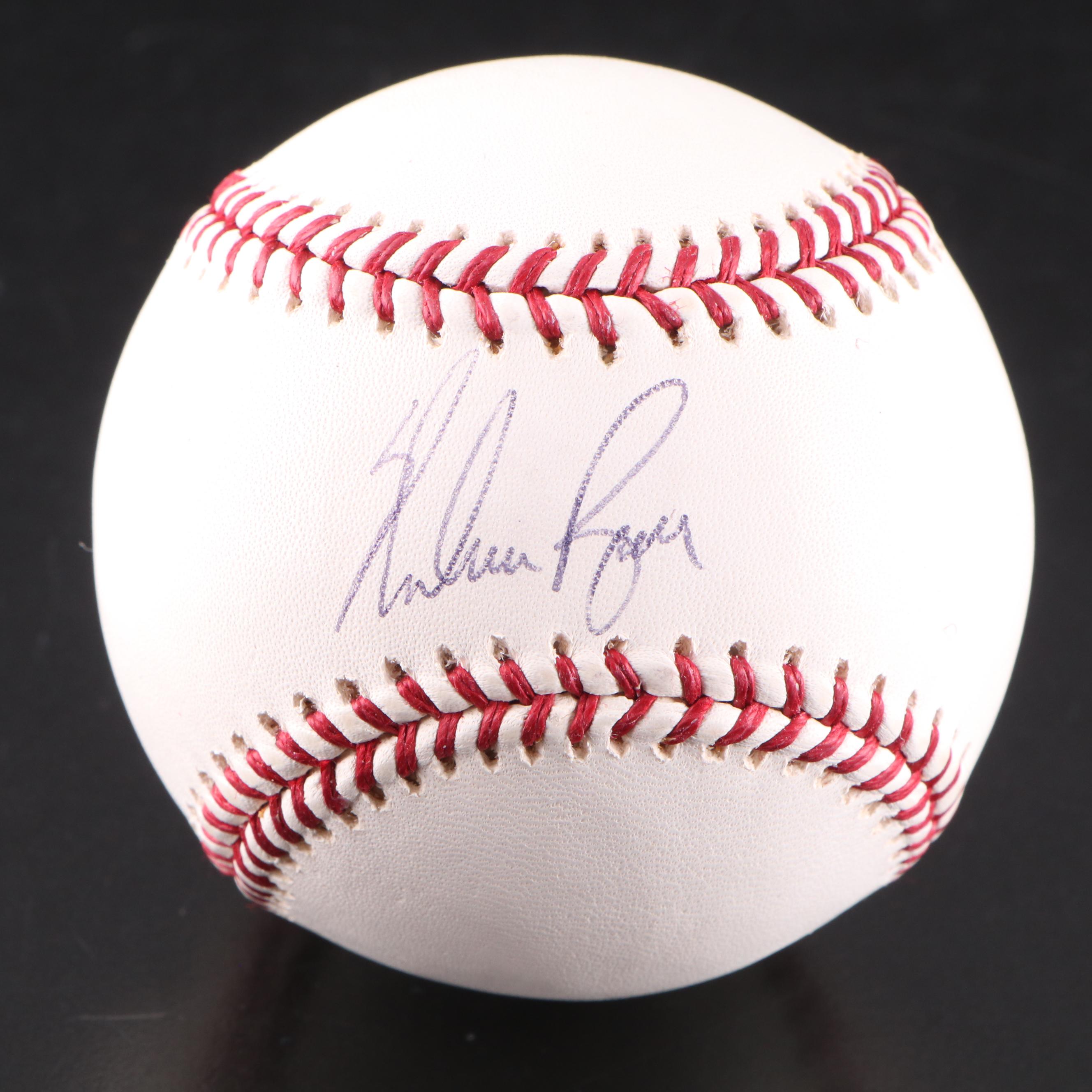 Nolan Ryan Signed Rawlings Official Major League Baseball with Display
