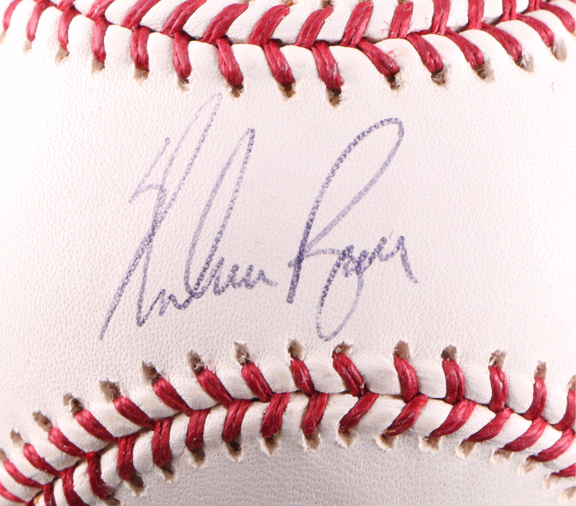 Nolan Ryan Signed Rawlings Official Major League Baseball with Display