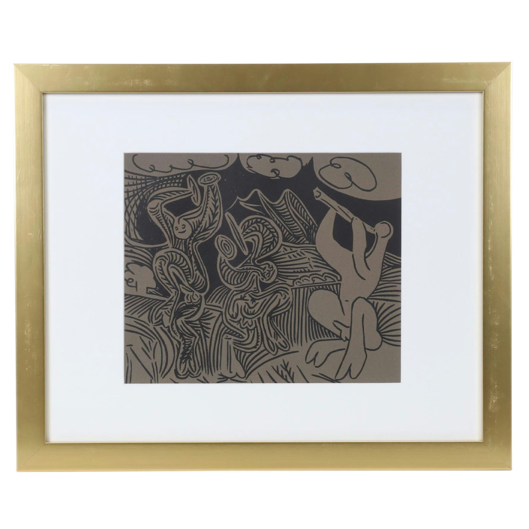Pablo Picasso Linocut "Dancing Satyrs & Flute Player," 1962