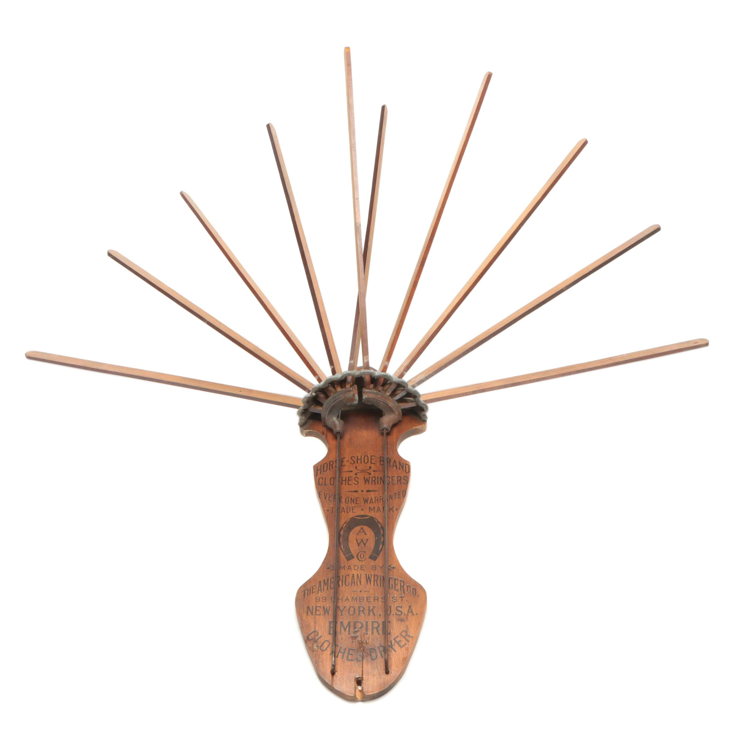 The American Wringer Co Wall Mounted Drying Rack, Late 19th/ Early 20th Century