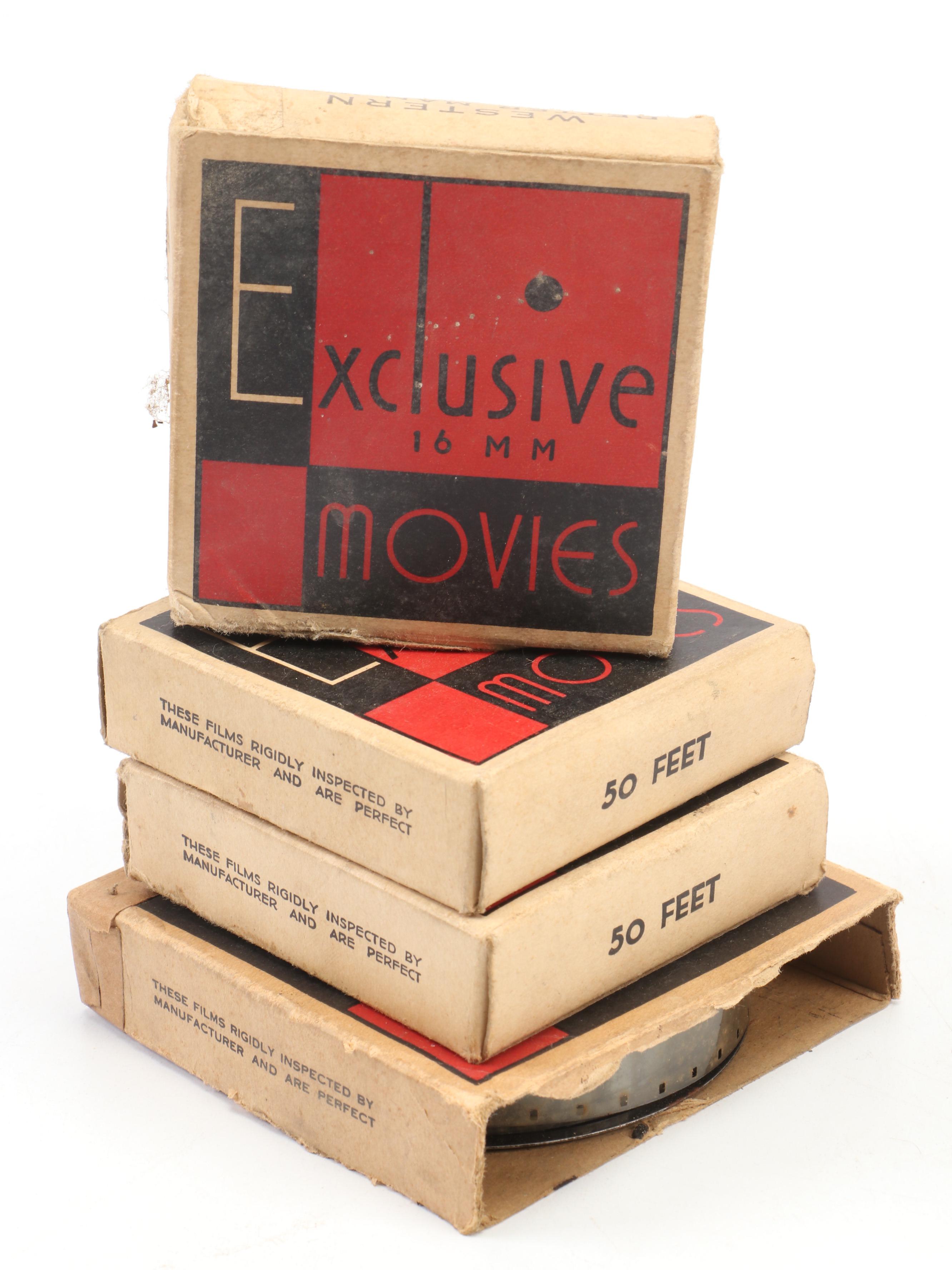 Excel 16mm Movie Projector with Mickey Mouse and Other Film Reels