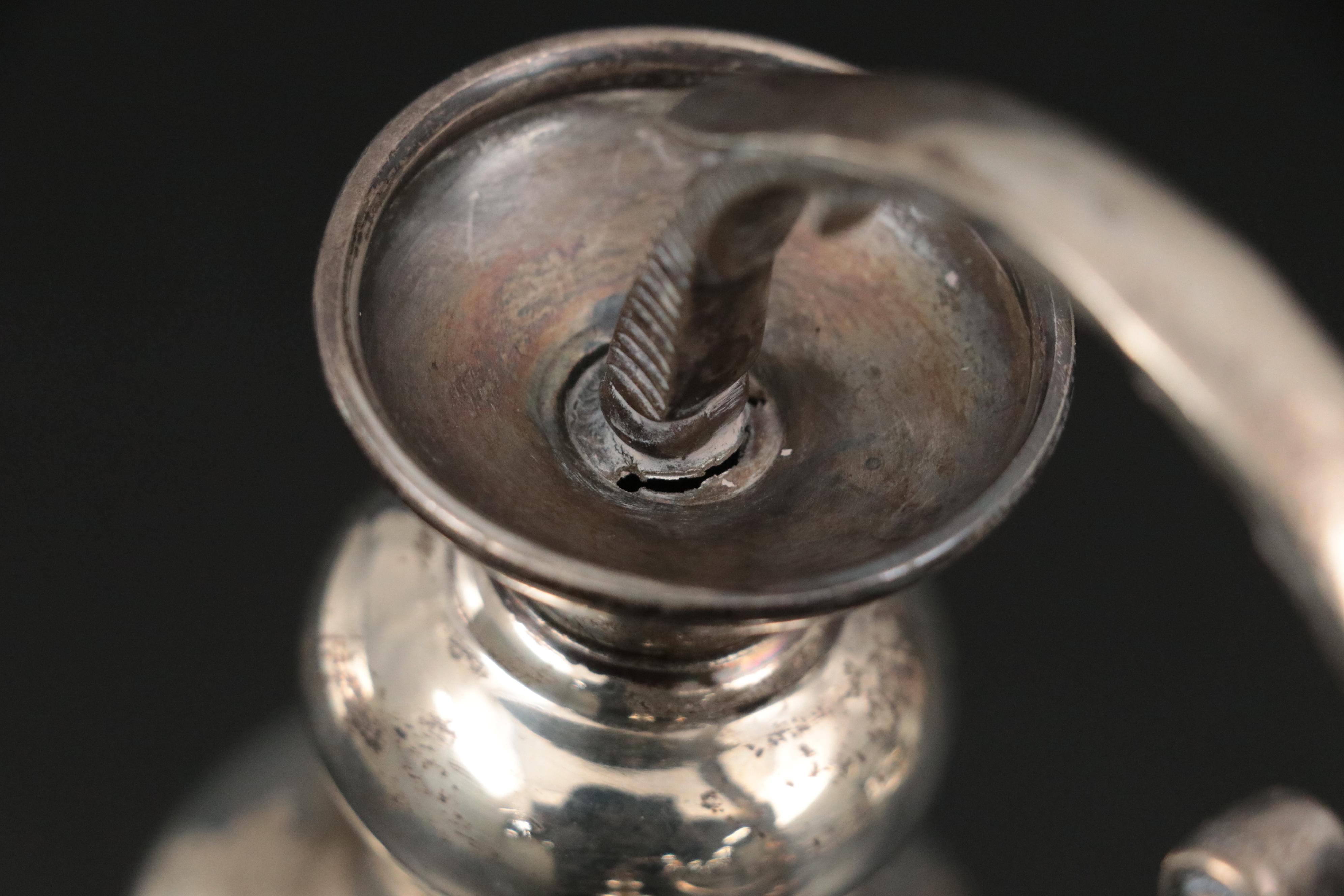 Durham Hand-Chased Sterling Candlesticks with Other Plate Candelabra