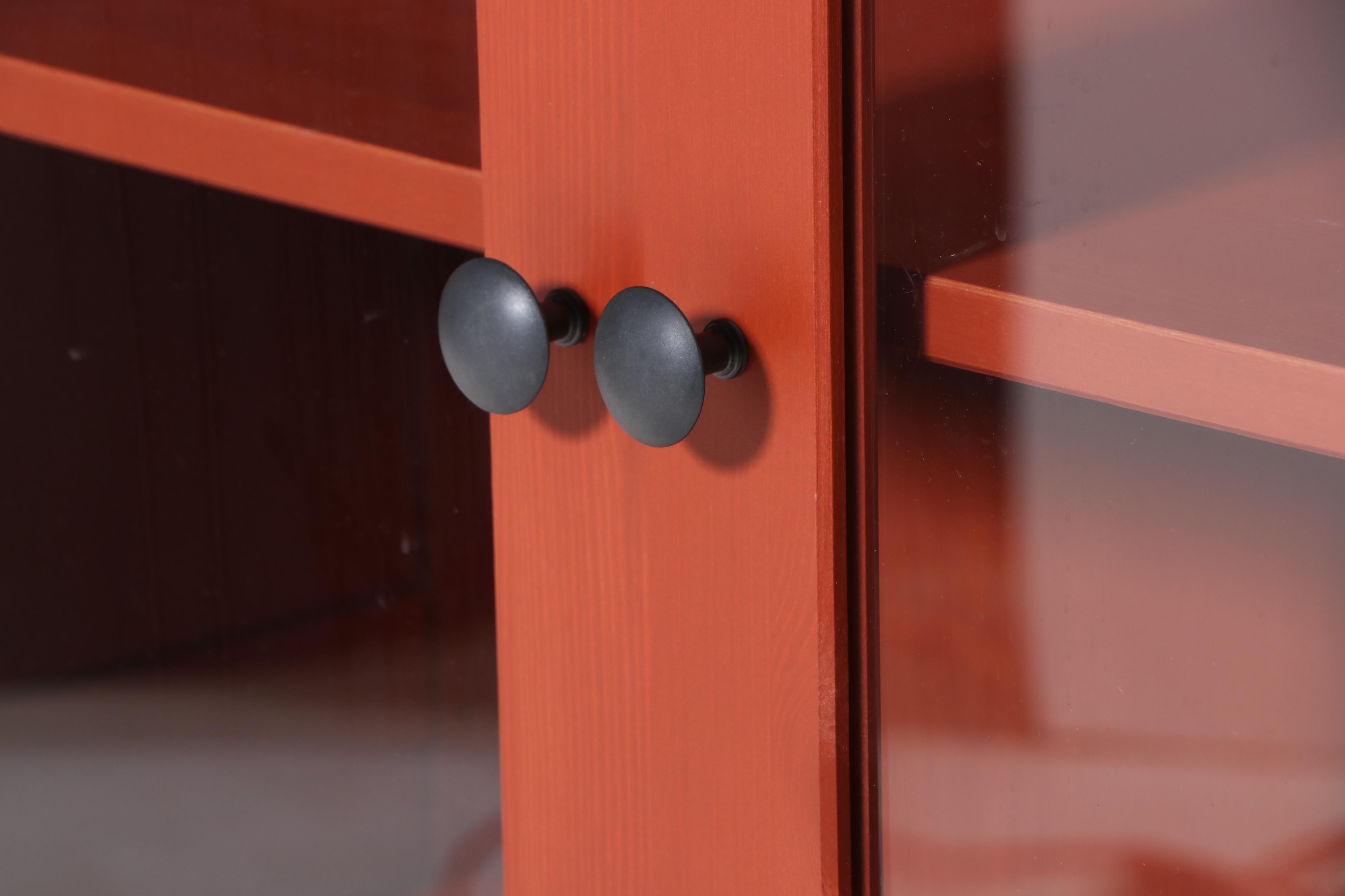 IKEA "Hemnes" Red-Stained Pine Display Cabinet