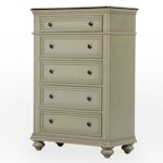 Contemporary Parcel-Painted Five-Drawer Chest