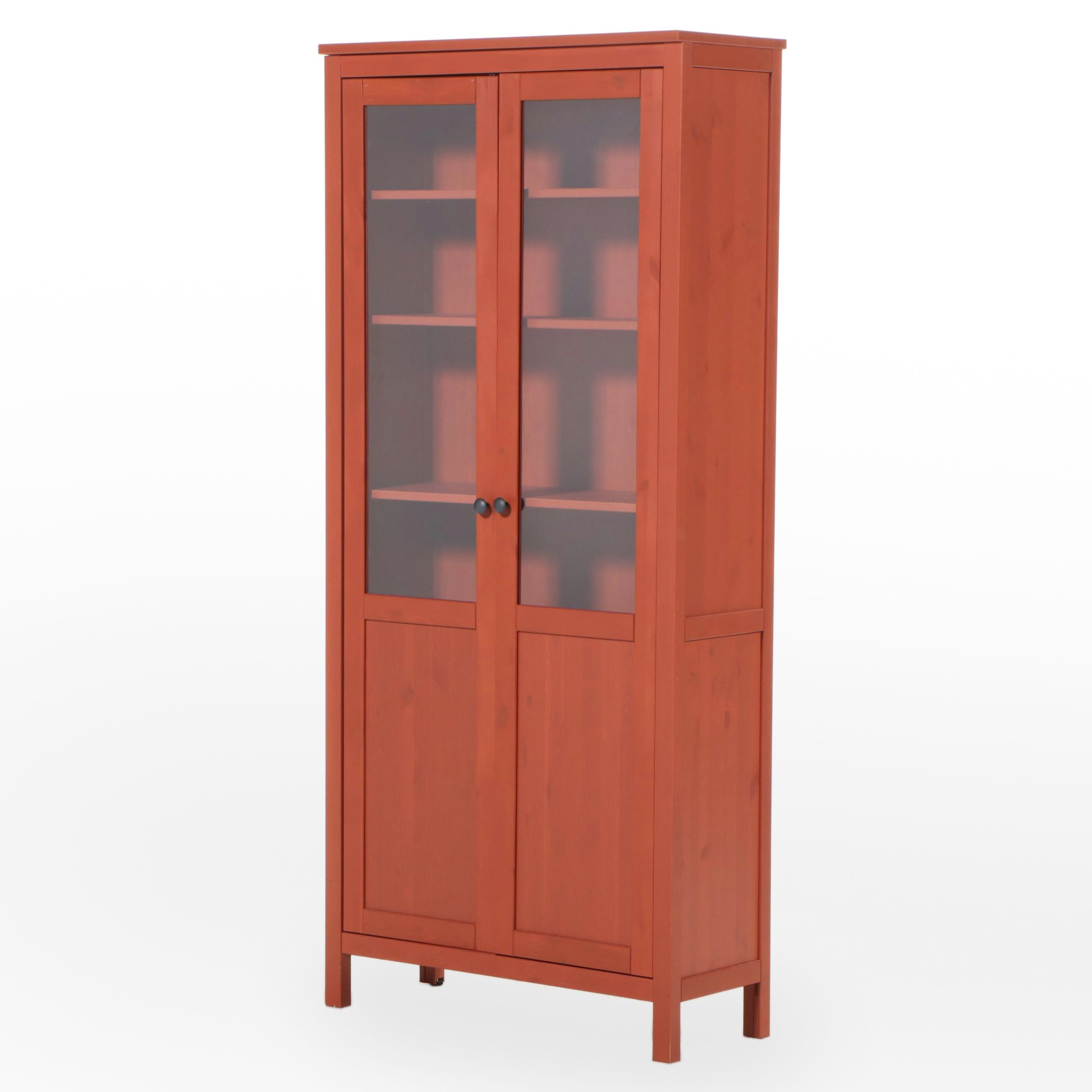 IKEA "Hemnes" Red-Stained Pine Display Cabinet
