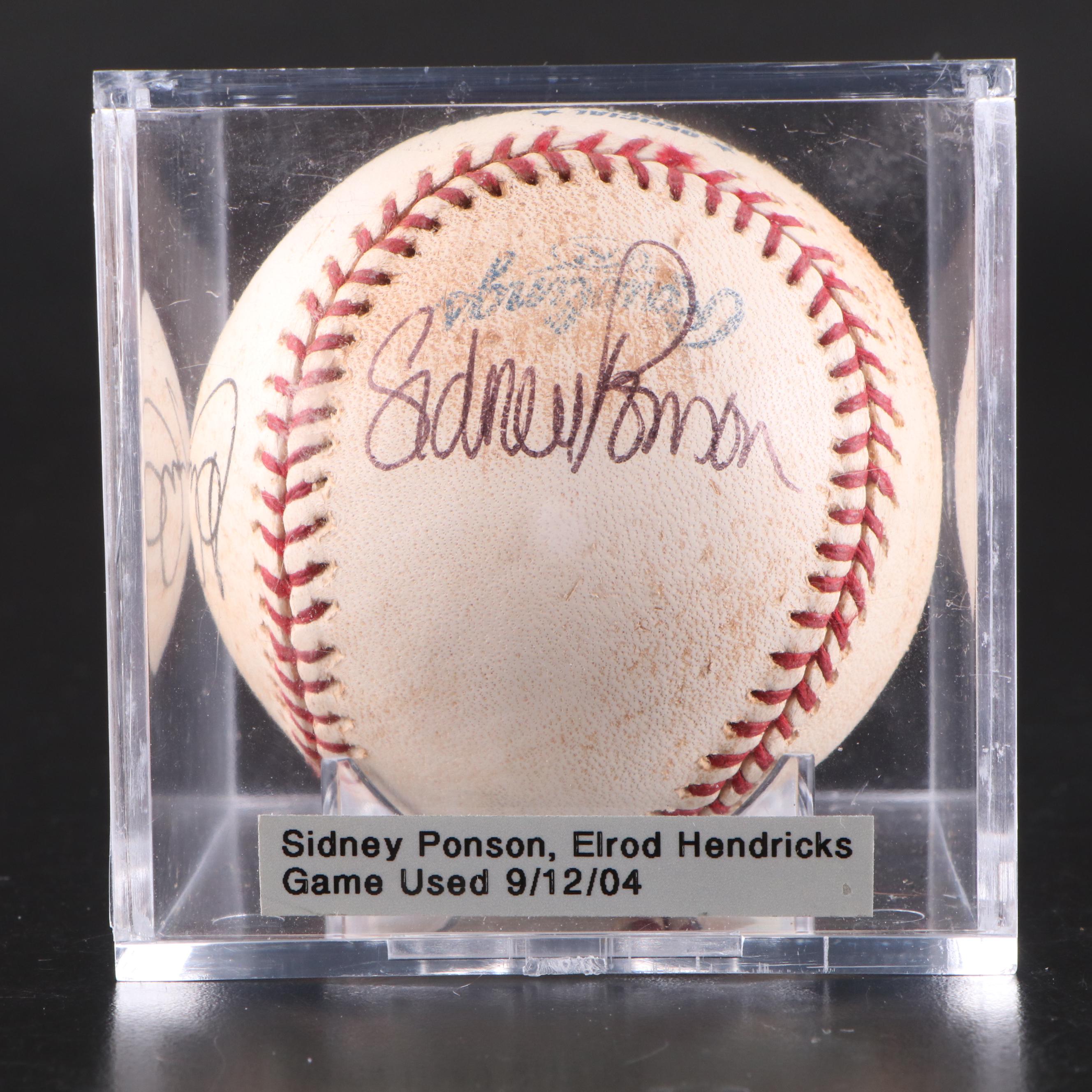 Sidney Ponson and Elrod Hendricks Signed Rawlings Official Major League Baseball