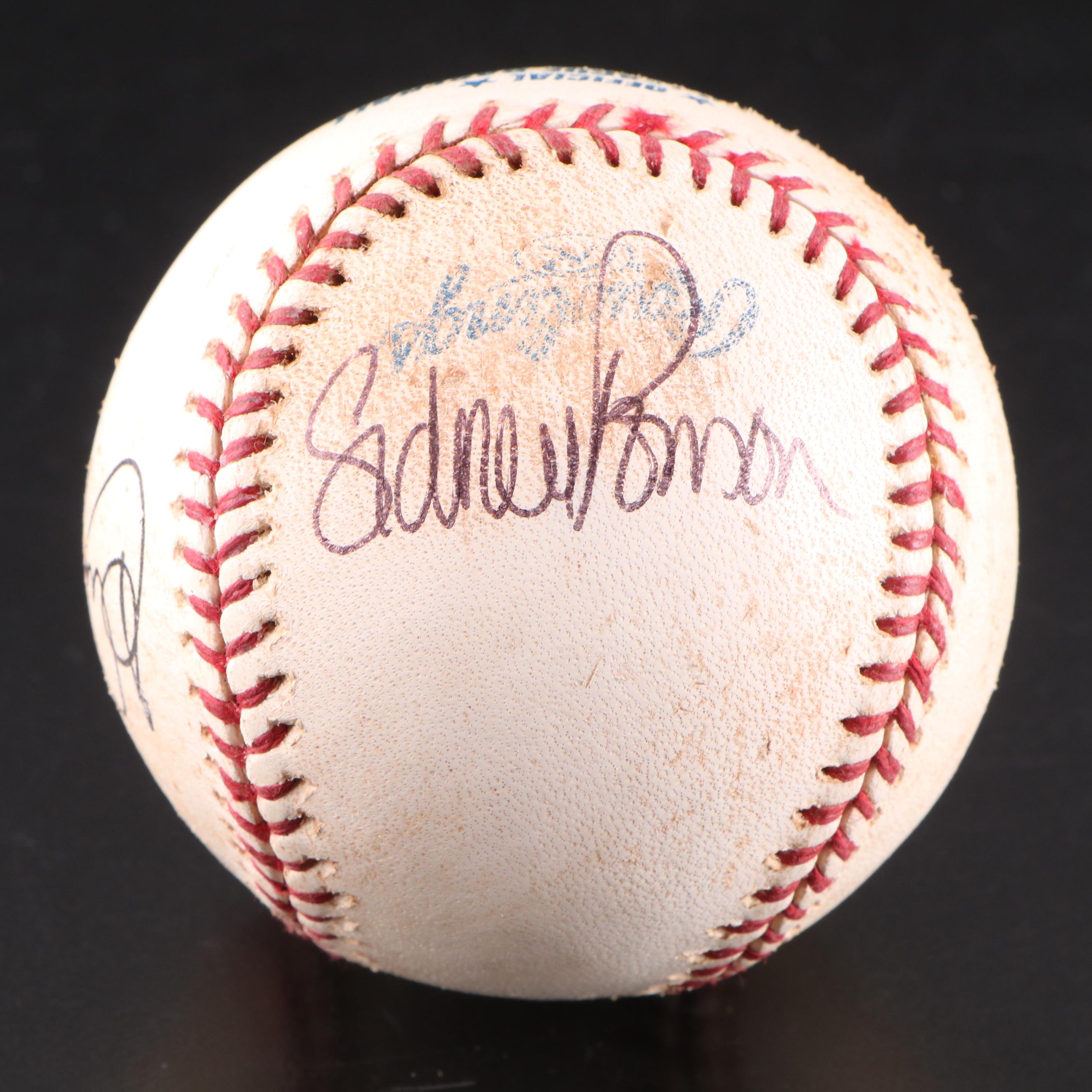 Sidney Ponson and Elrod Hendricks Signed Rawlings Official Major League Baseball