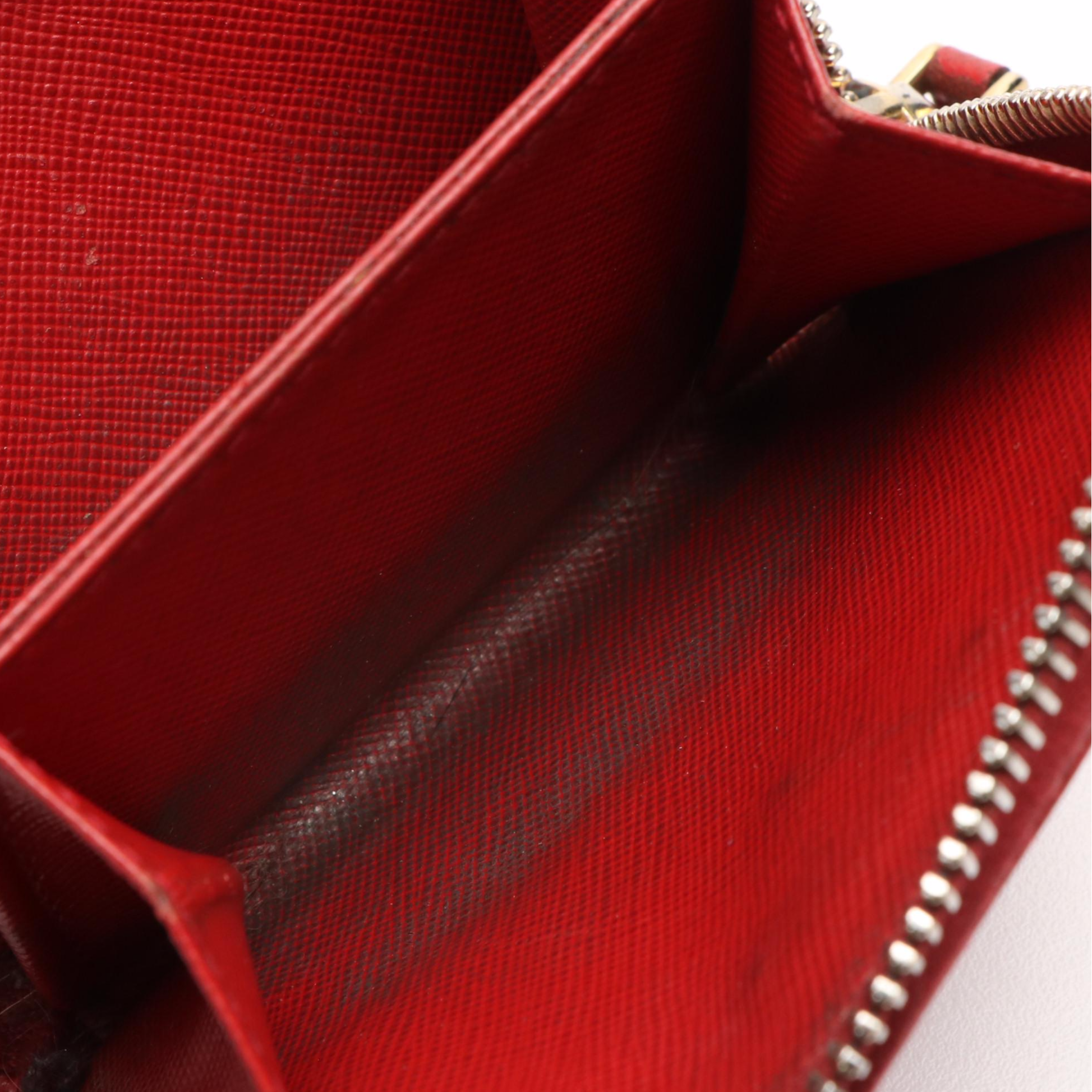 Prada  Zip Around Wallet in Red Leather